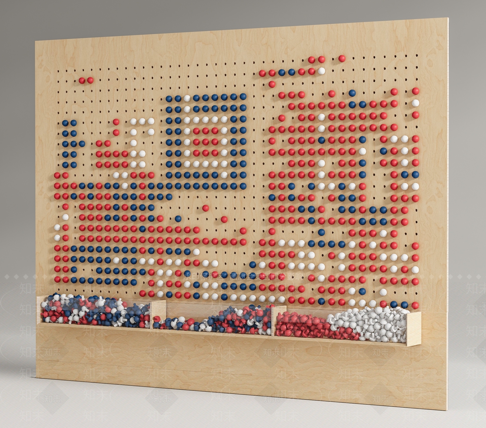 现代儿童乐高积木背景墙SU模型下载【ID:1128217037】