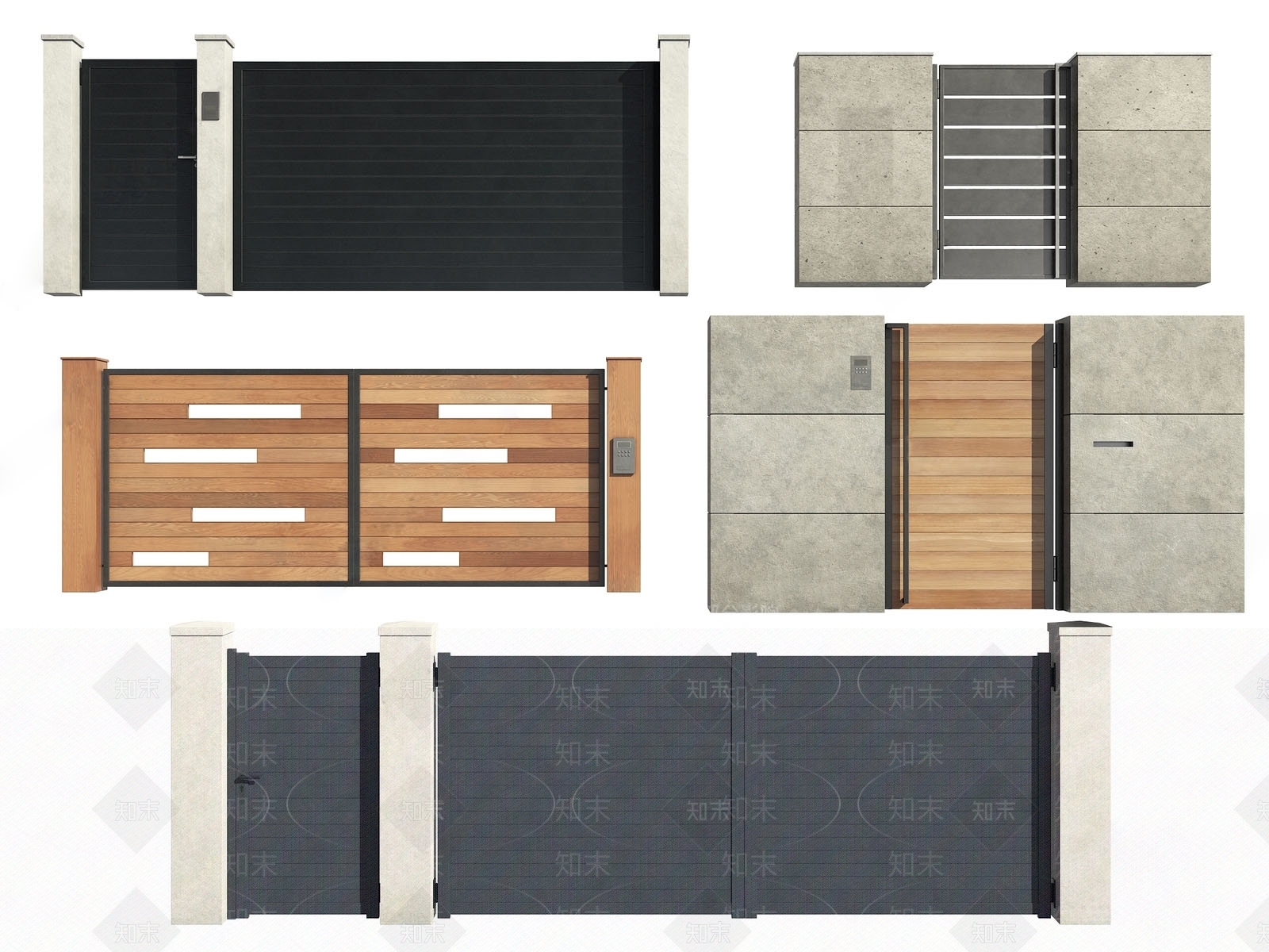 现代庭院大门SU模型下载【ID:1128217788】