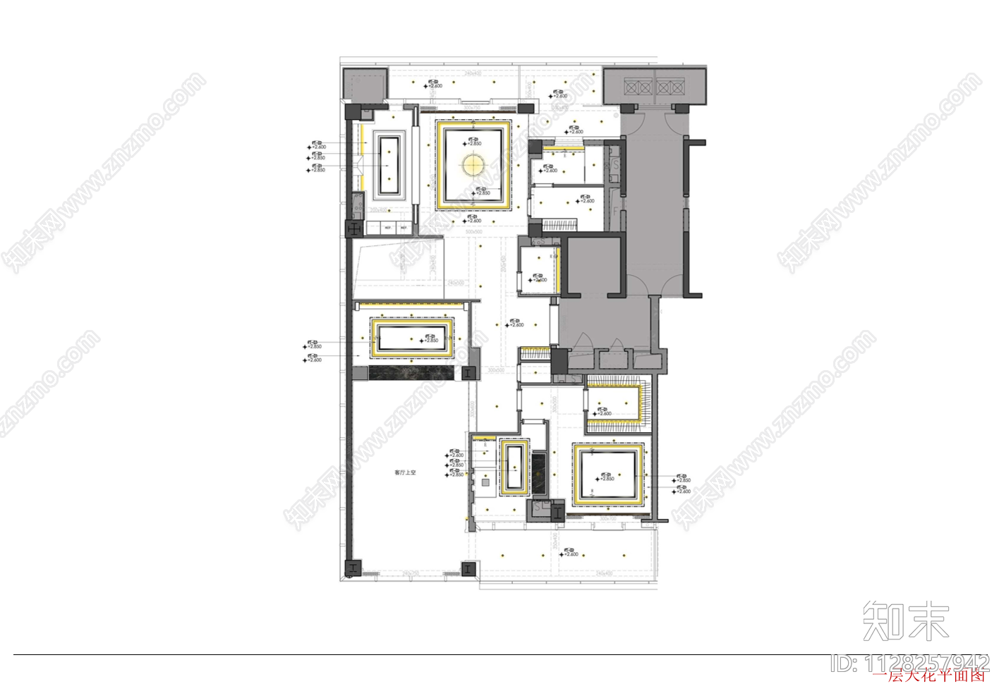 轻奢别墅cad施工图下载【ID:1128257942】