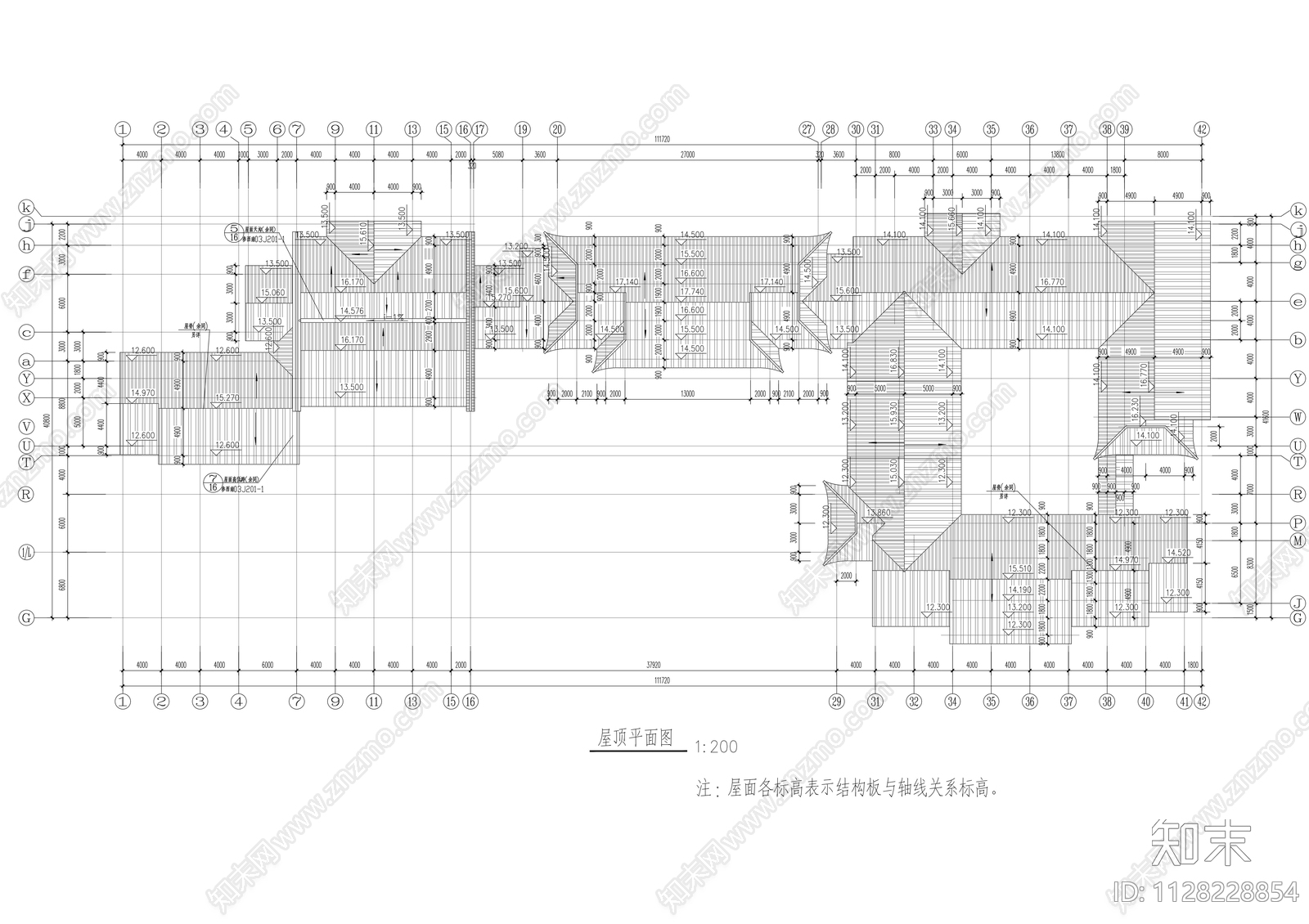 中式度假山庄建筑cad施工图下载【ID:1128228854】