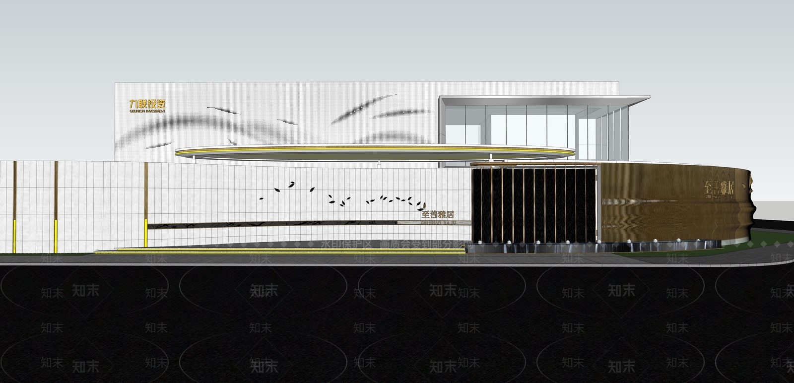 现代入口大门SU模型下载【ID:1128229150】