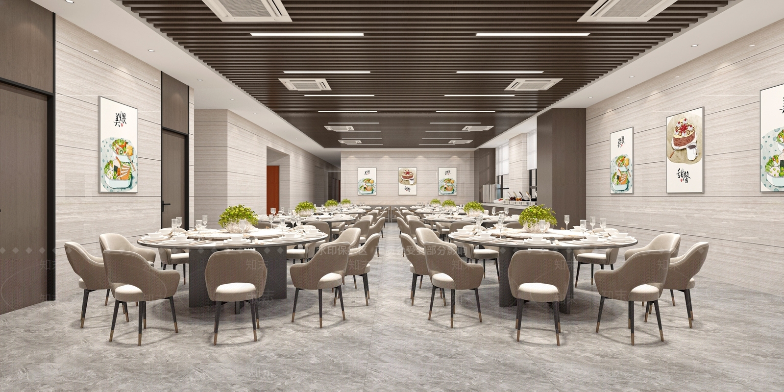 现代简约食堂3D模型下载【ID:1128231828】