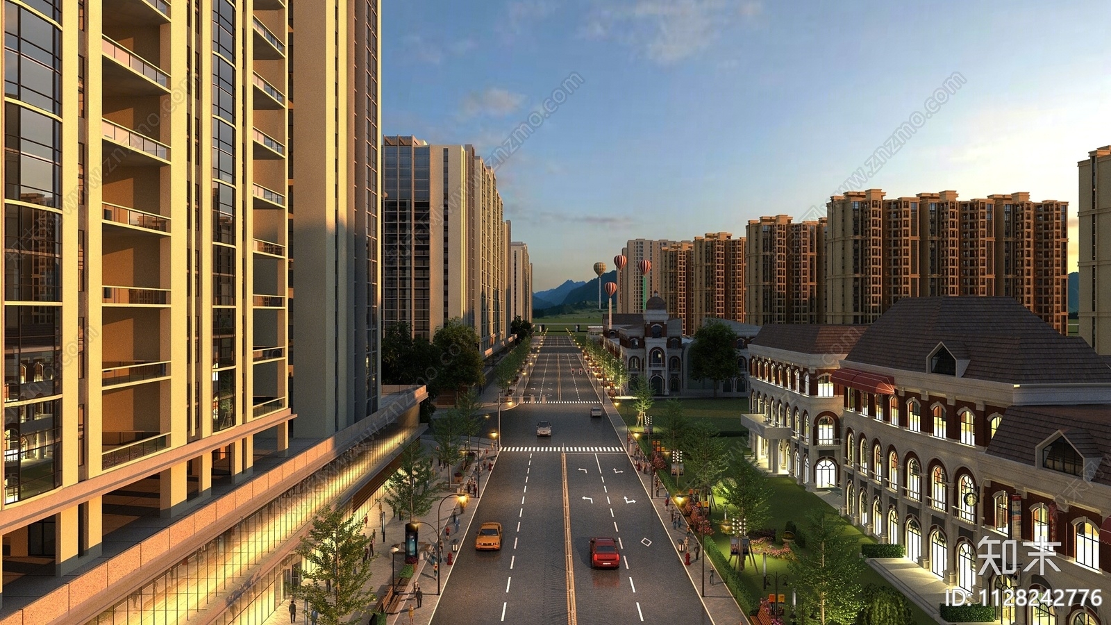 现代城市道路设施3D模型下载【ID:1128242776】