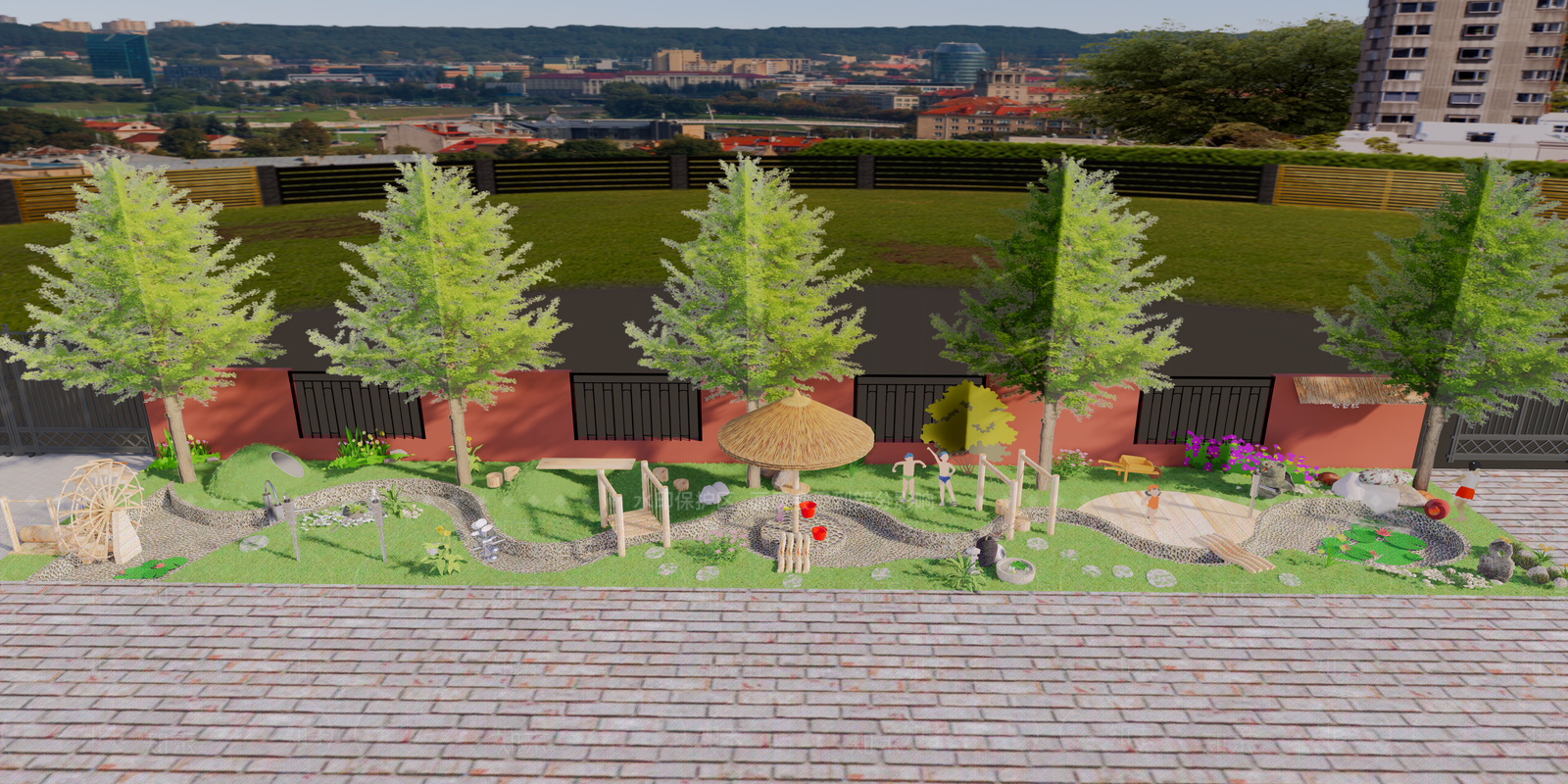 幼儿戏水区SU模型下载【ID:1128398569】