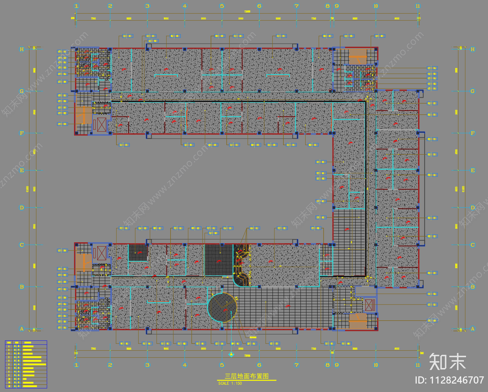 办公室效果图cad施工图下载【ID:1128246707】