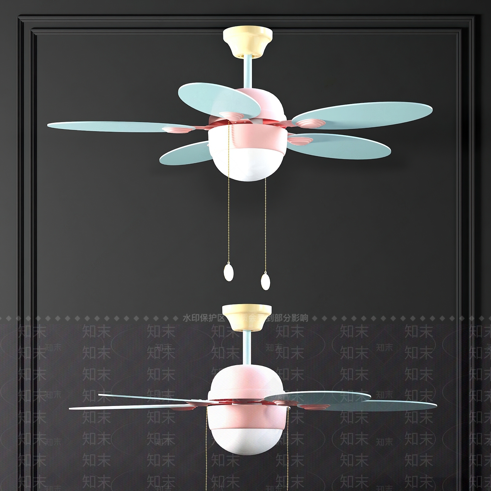 现代儿童风扇灯SU模型下载【ID:1128247112】
