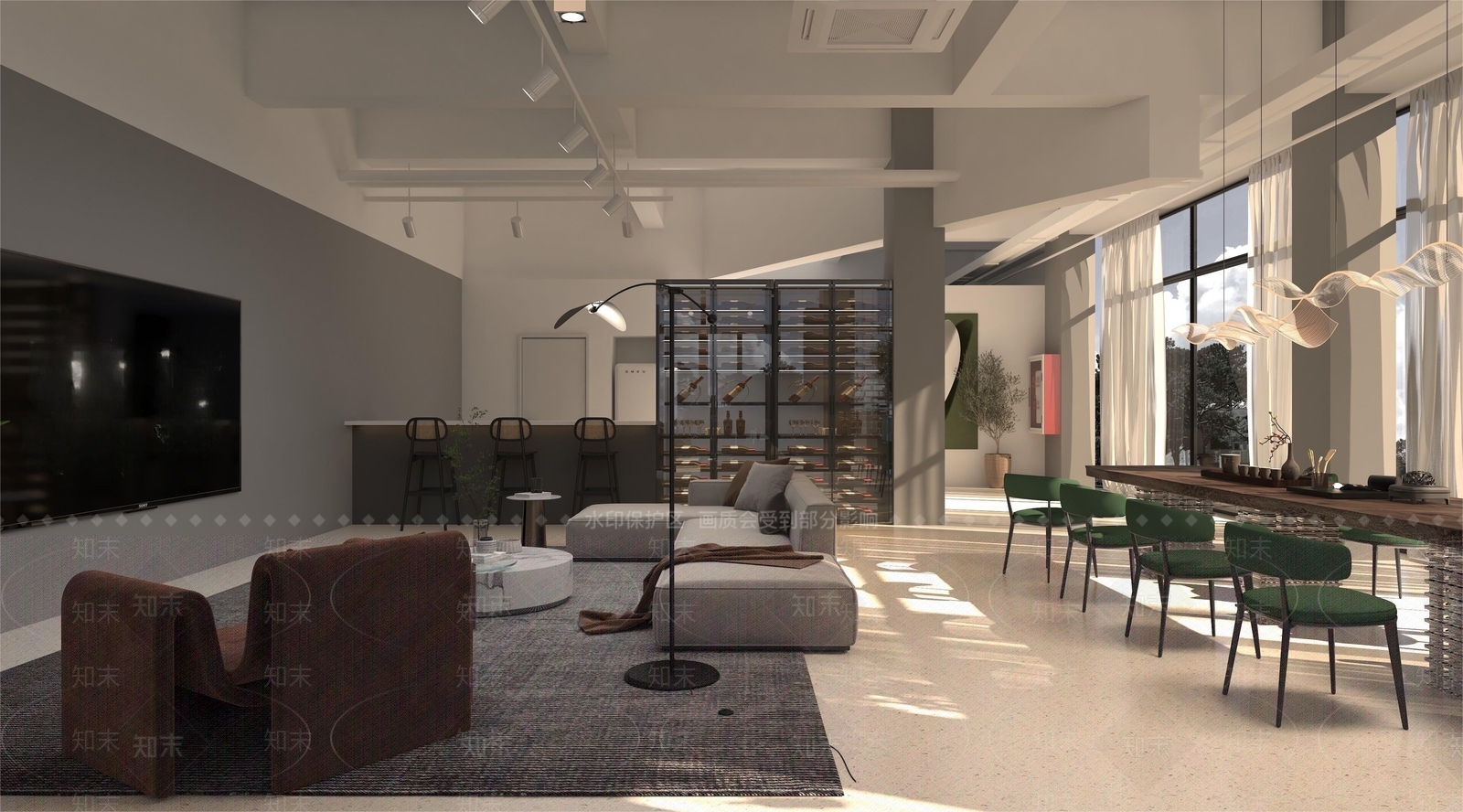 现代红酒店3D模型下载【ID:1128250790】