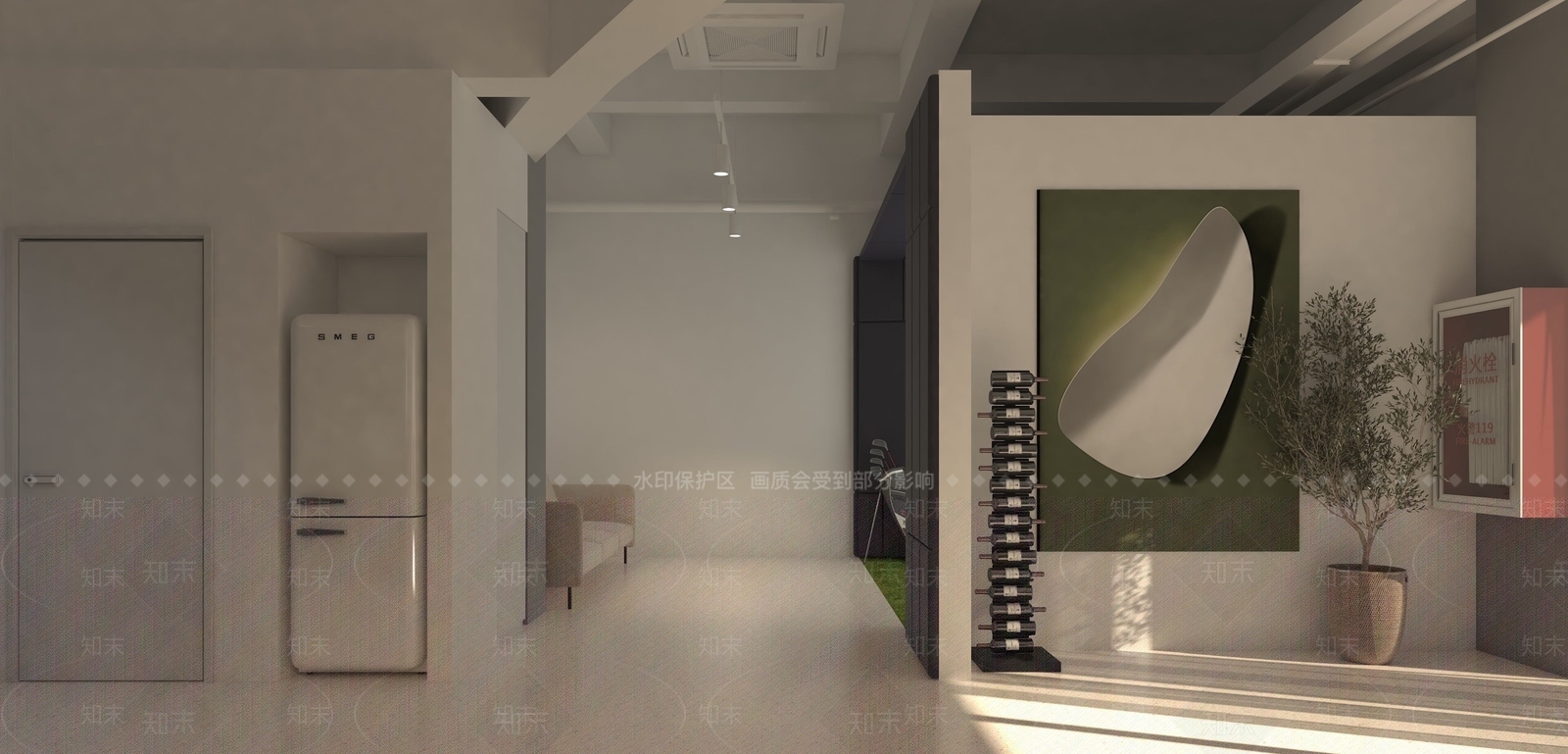现代红酒店3D模型下载【ID:1128250790】
