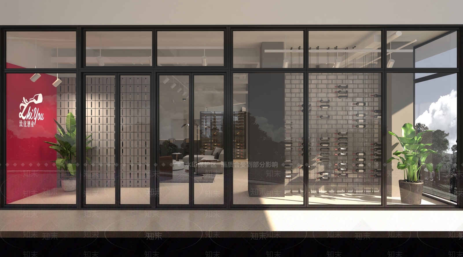 现代红酒店3D模型下载【ID:1128250790】