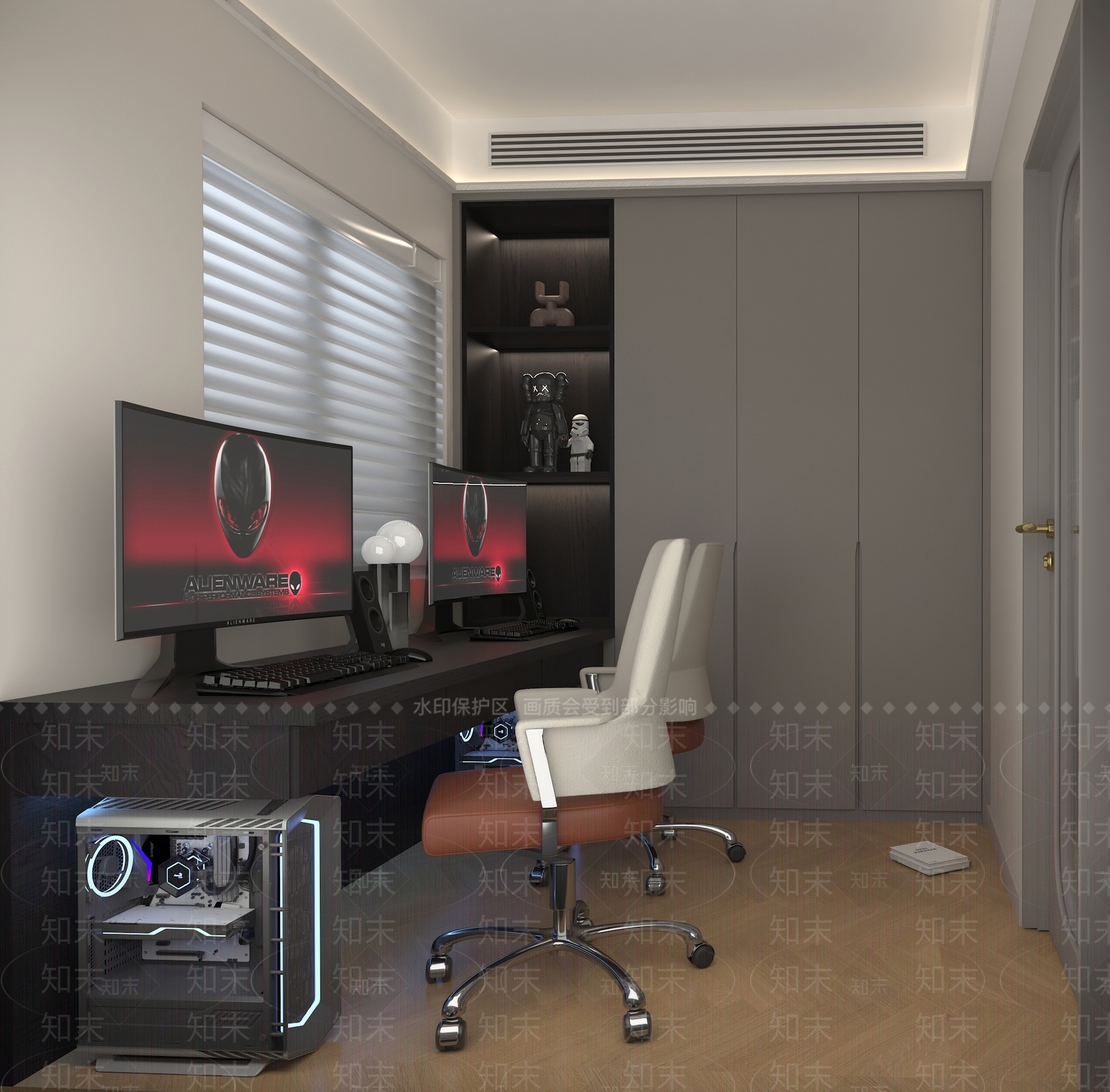 现代简约家居电竞房3D模型下载【ID:1128251395】