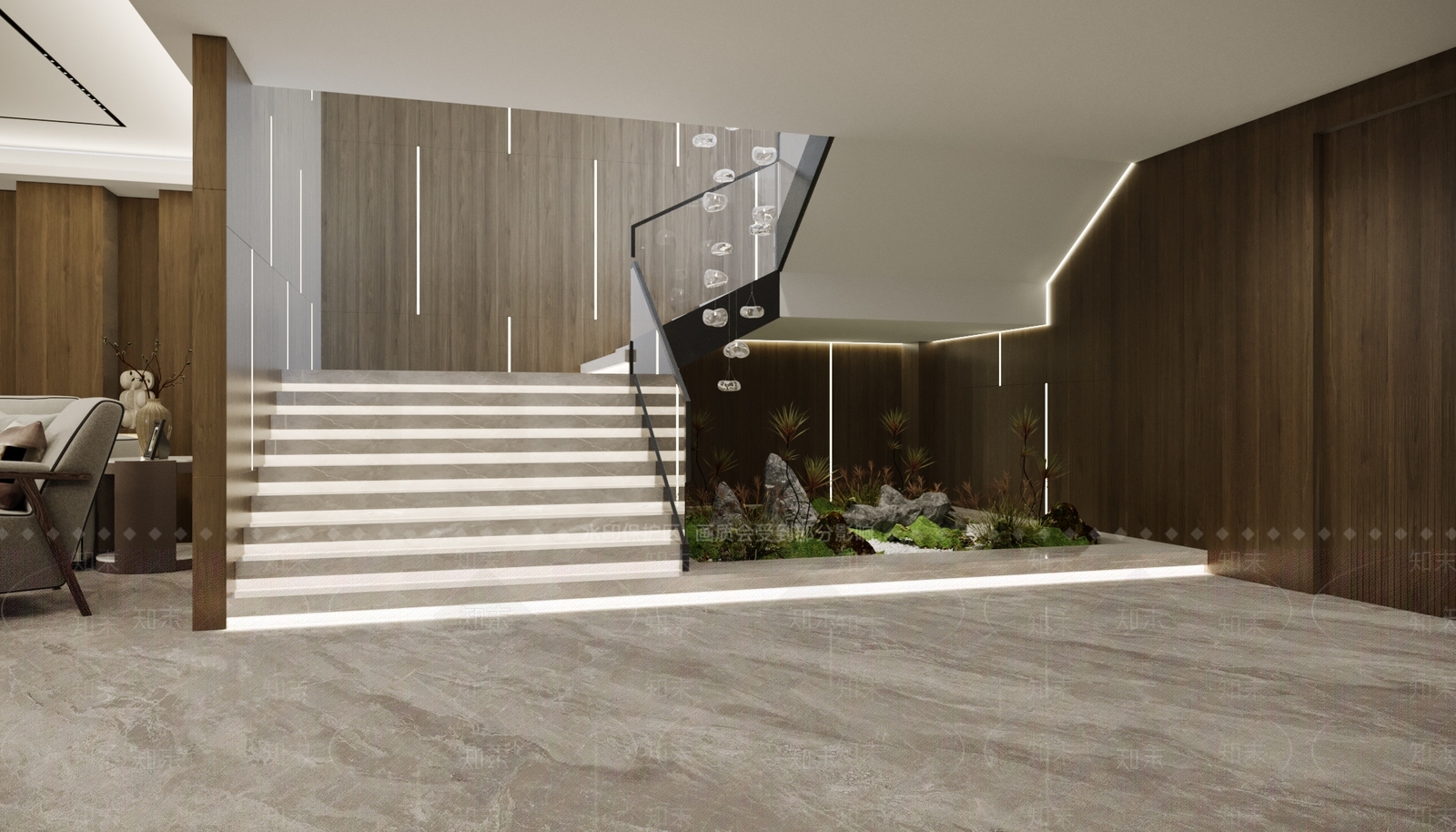现代楼梯间3D模型下载【ID:1128254080】
