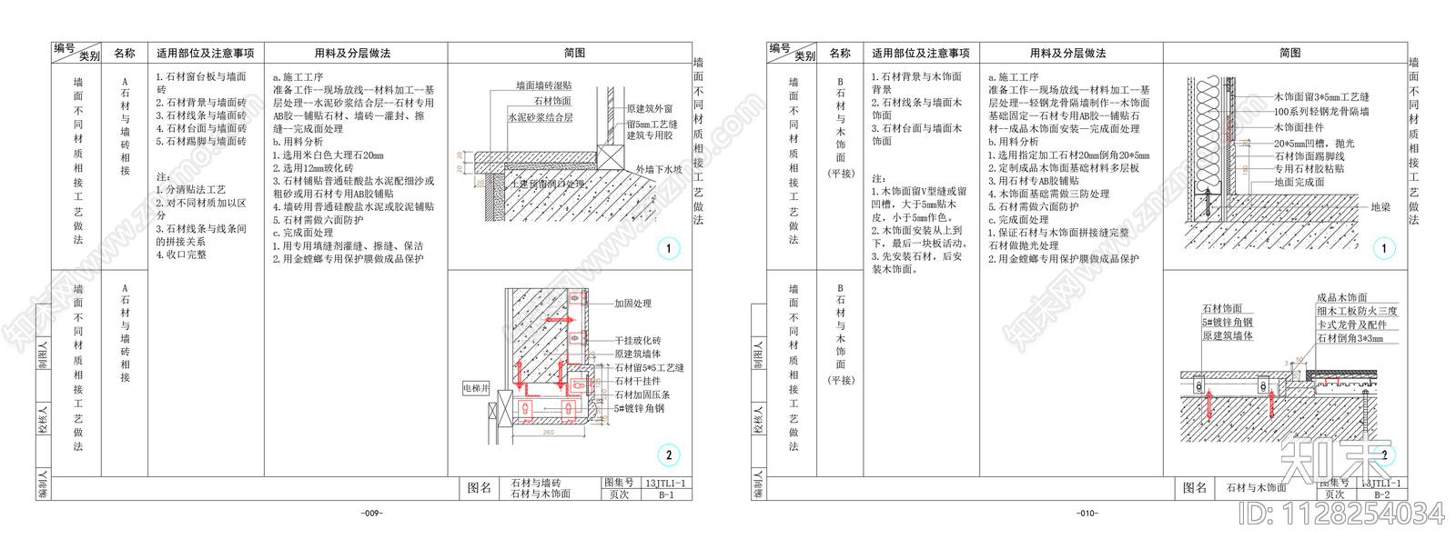 墙面节点详图cad施工图下载【ID:1128254034】