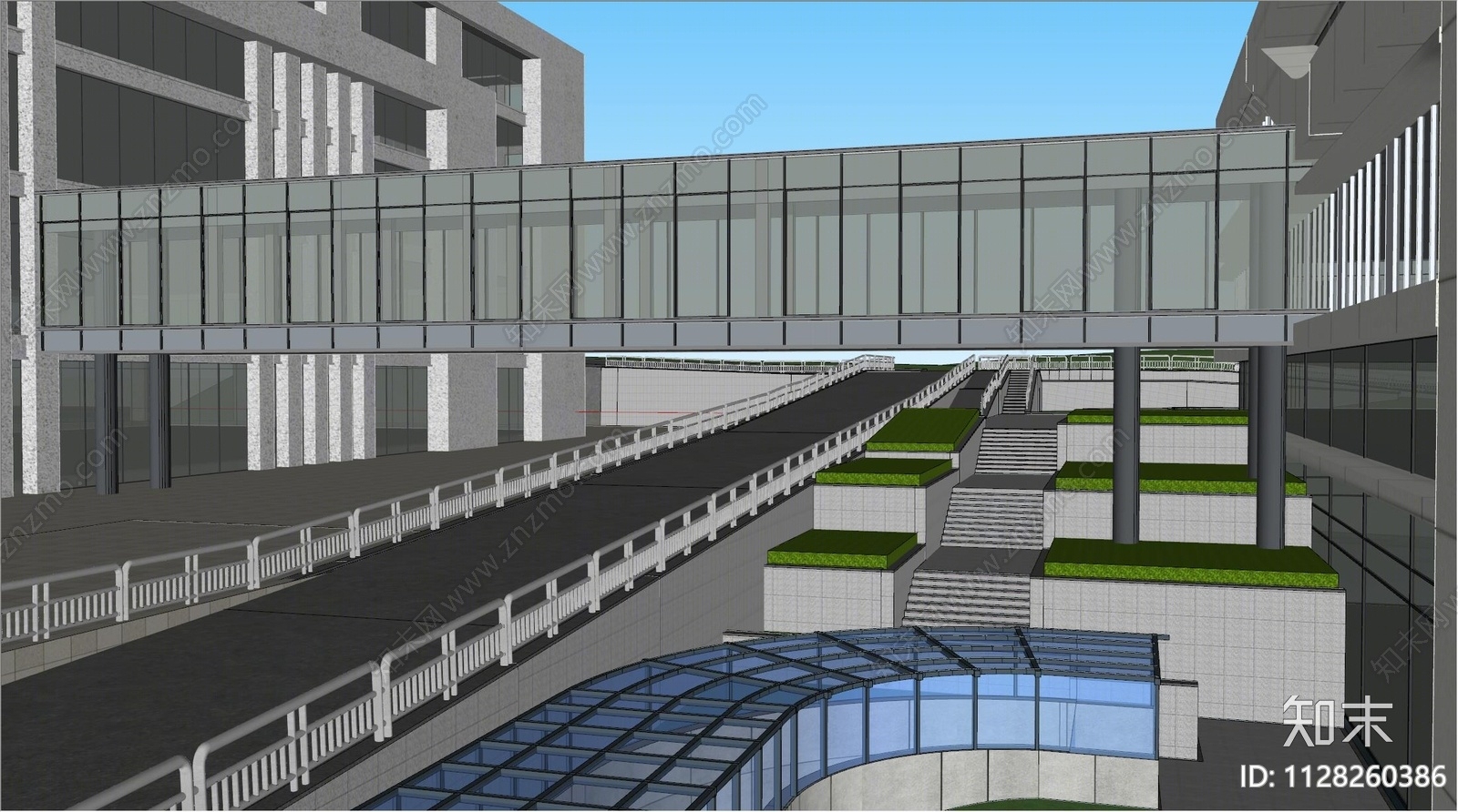 现代医疗建筑SU模型下载【ID:1128260386】