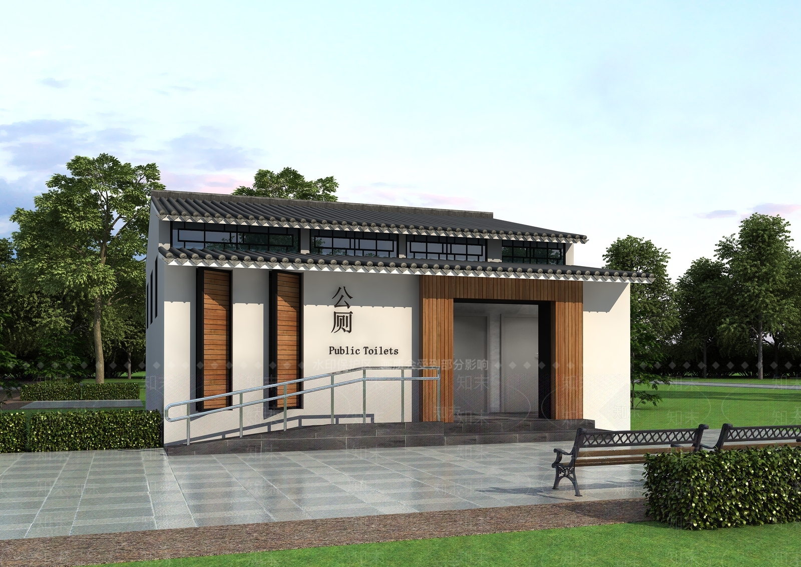 中式公共卫生间3D模型下载【ID:1128260995】