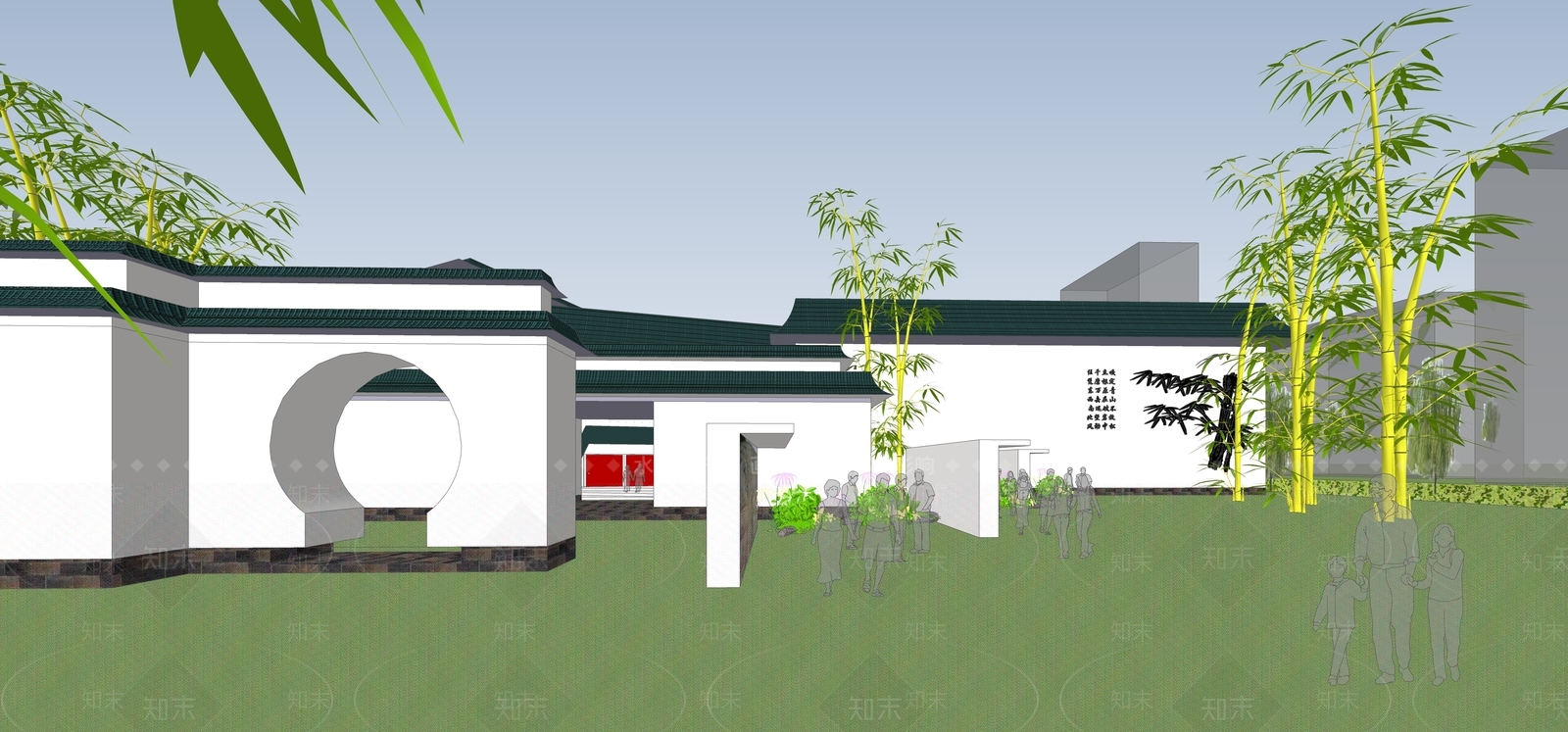 新中式文化场馆SU模型下载【ID:1128262340】