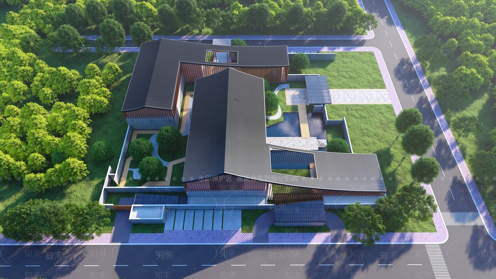 现代展览馆建筑SU模型下载【ID:1128262500】_知末su模型网