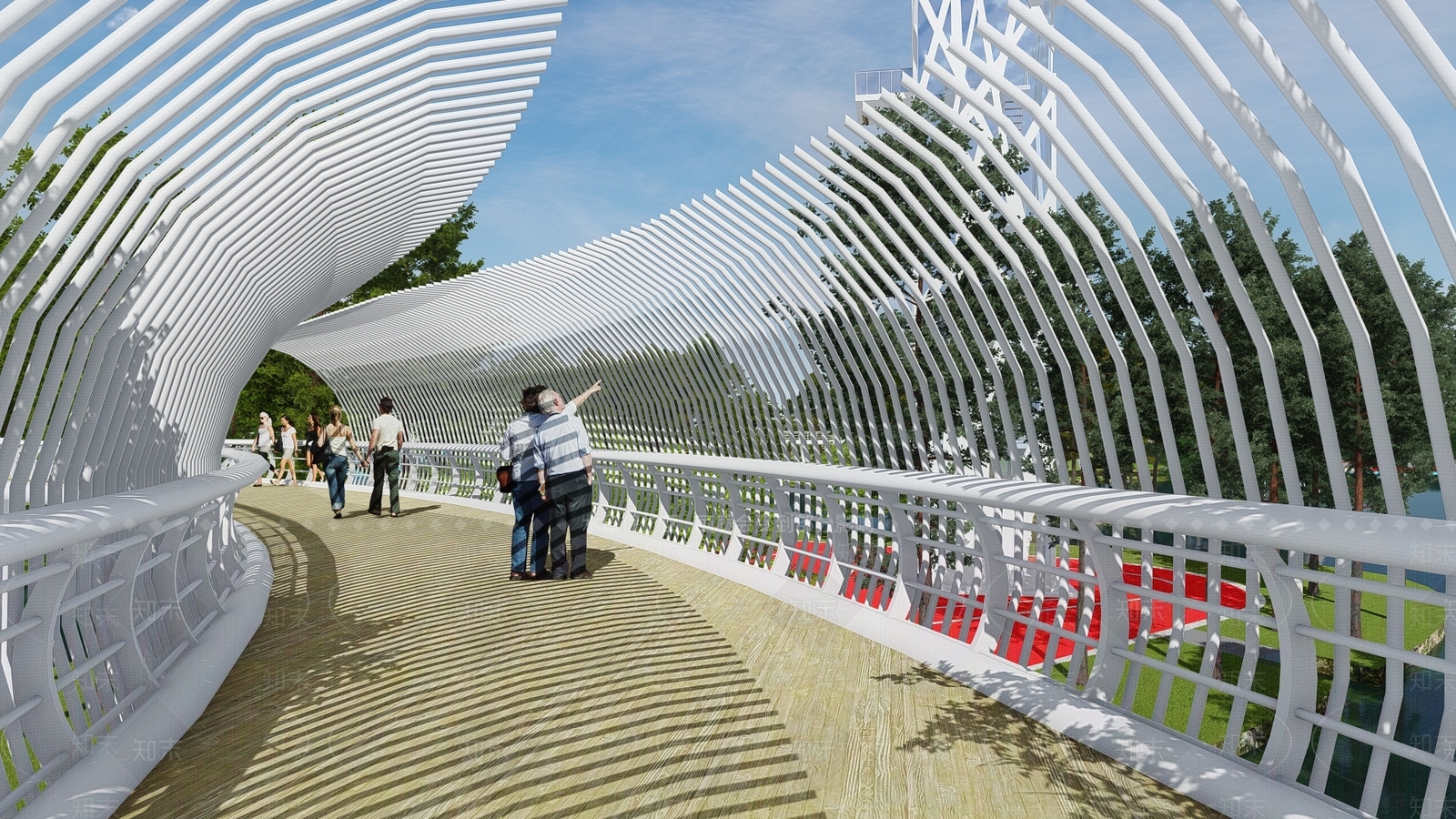 现代公园景观SU模型下载【ID:1128262576】