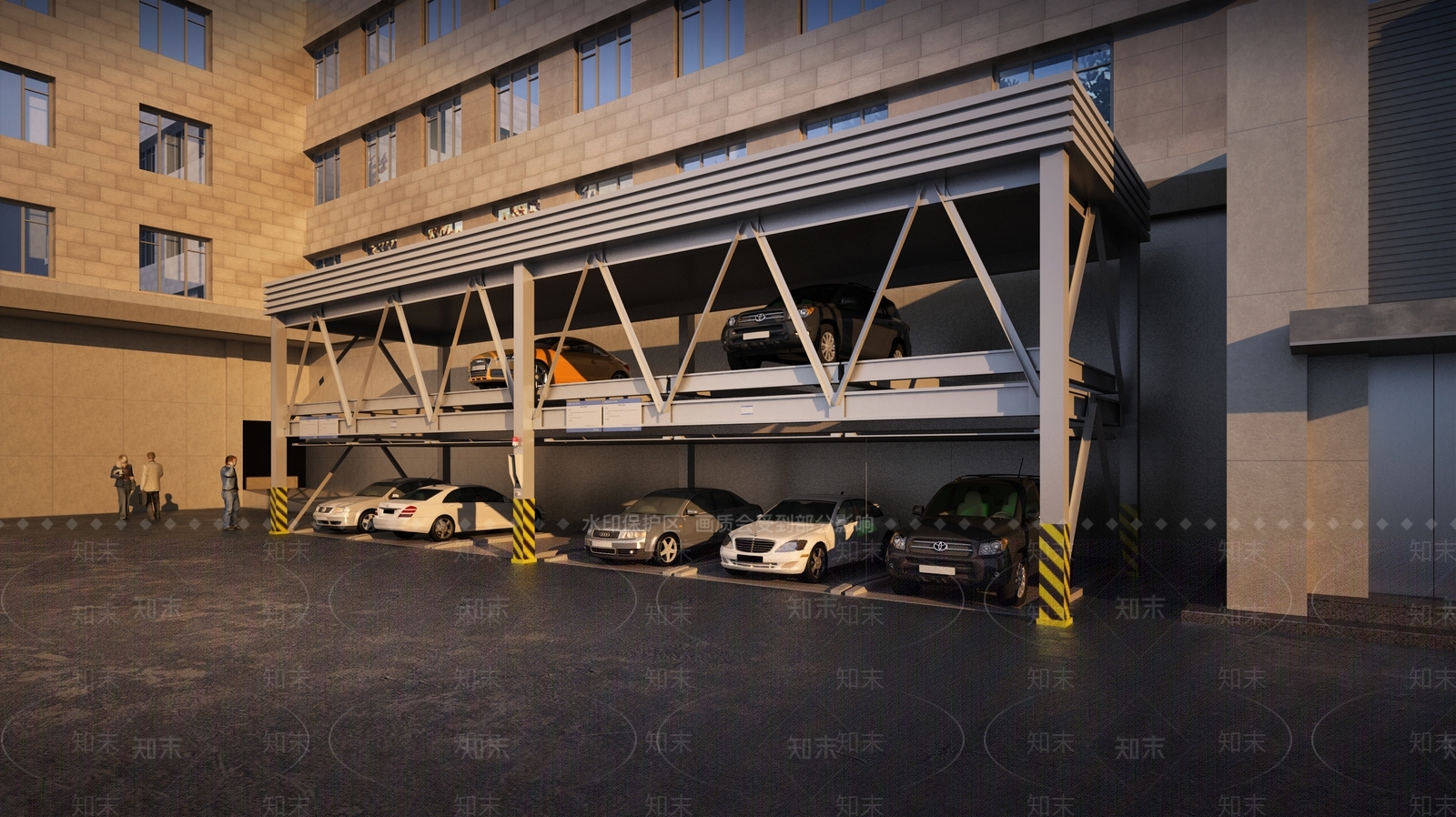 现代立体停车场3D模型下载【ID:1128262501】