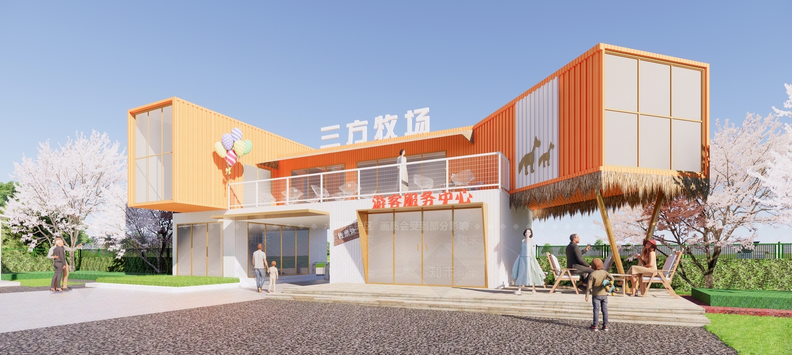 现代集装箱游客中心SU模型下载【ID:1128263651】