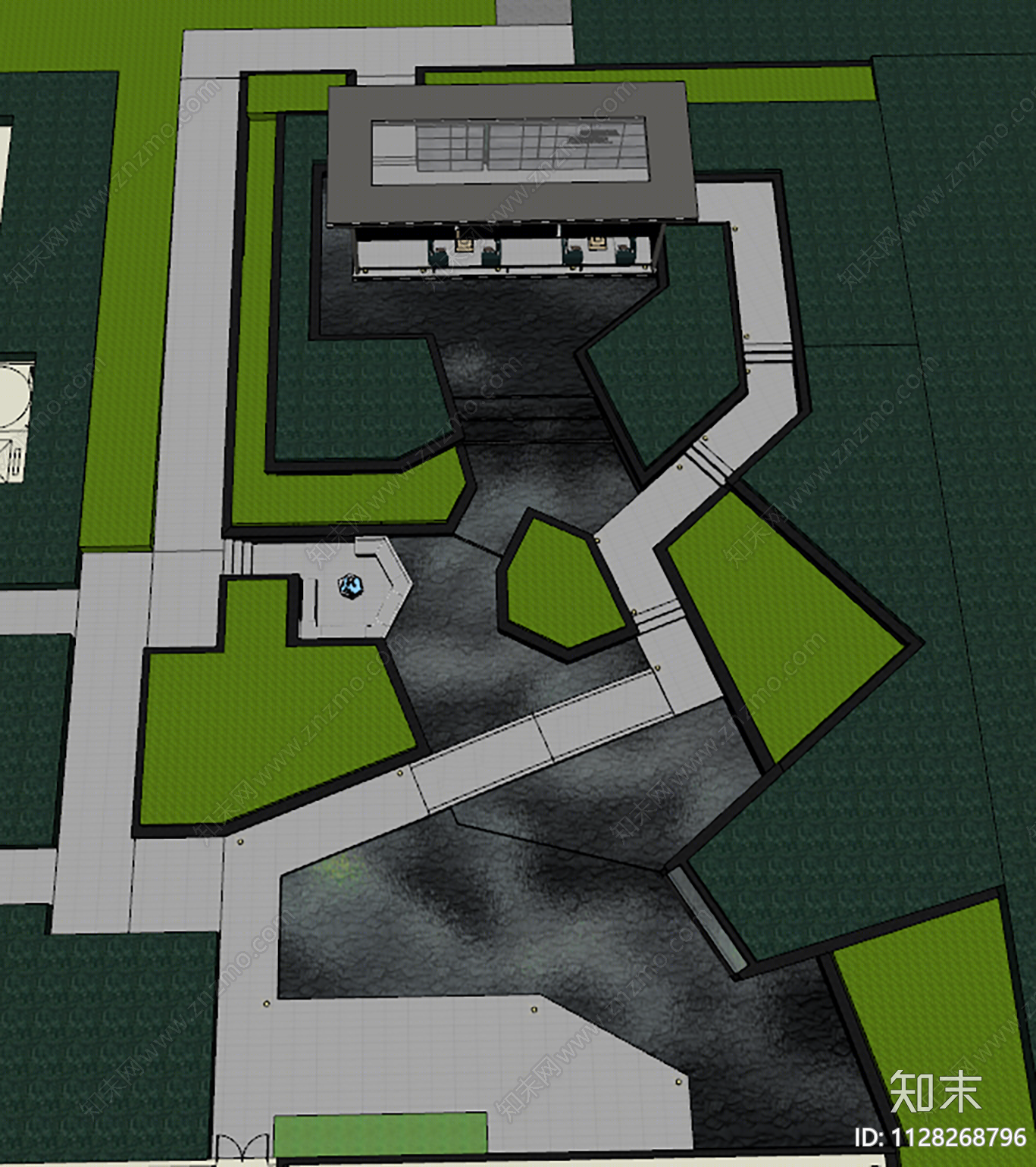 新中式景观示范区SU模型下载【ID:1128268796】