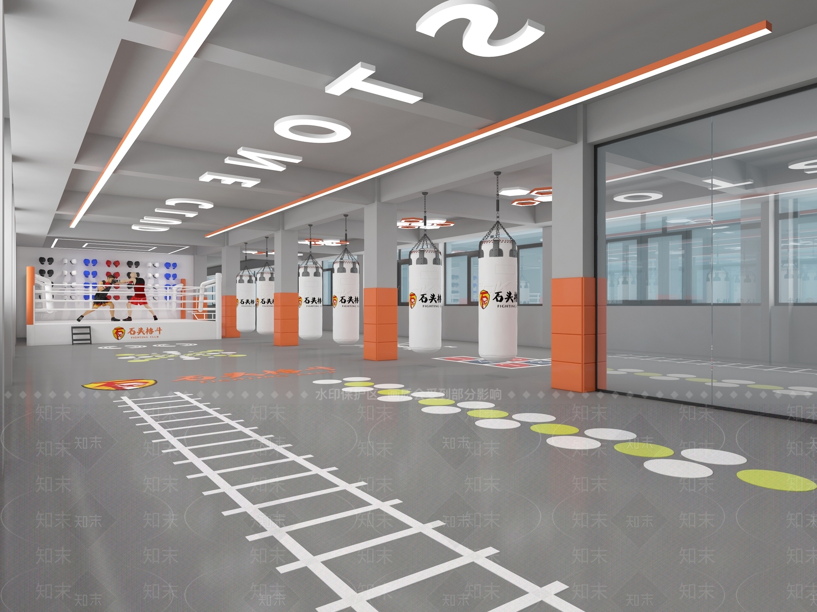 现代拳击馆3D模型下载【ID:1128271737】