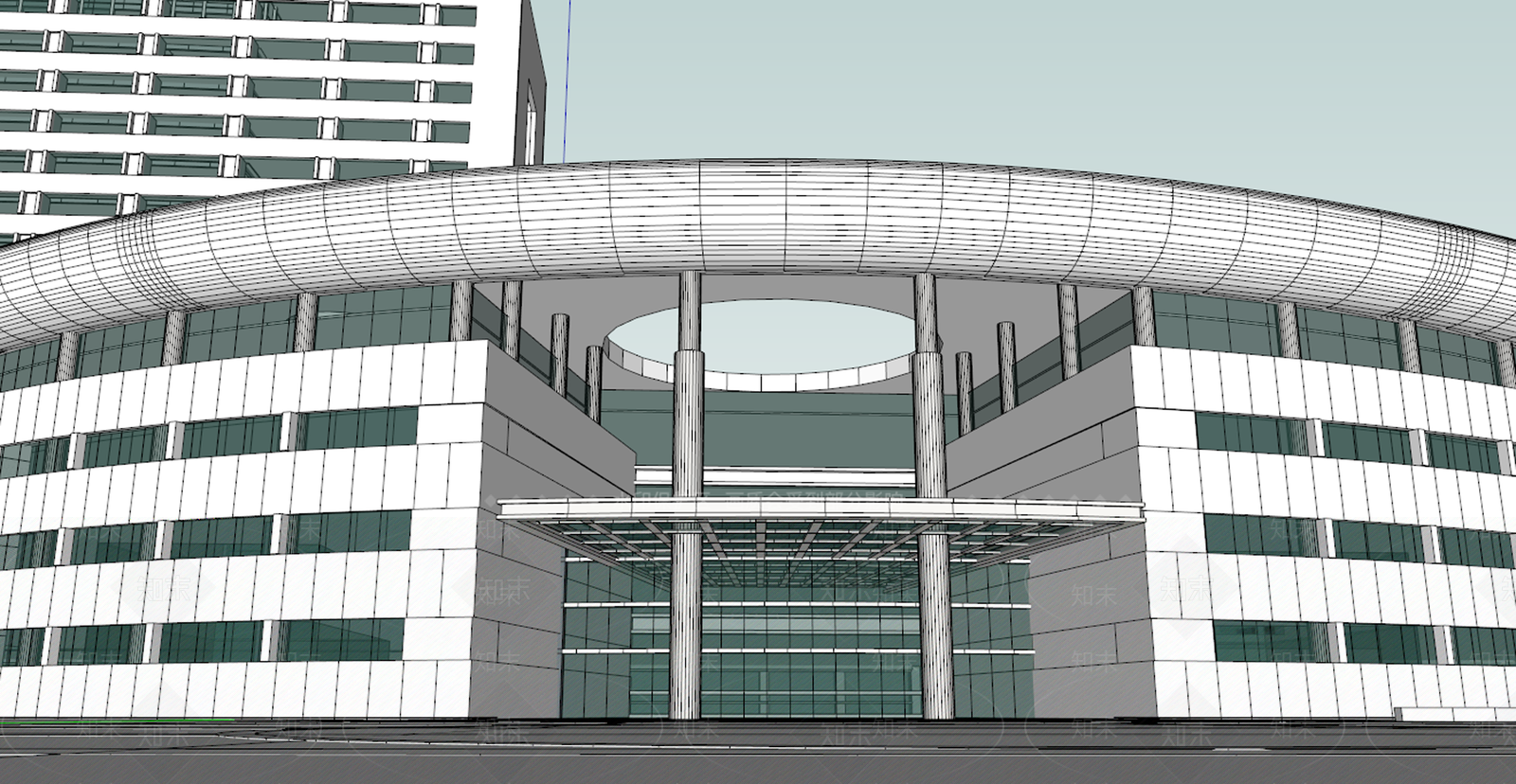 现代医院建筑SU模型下载【ID:1128280872】