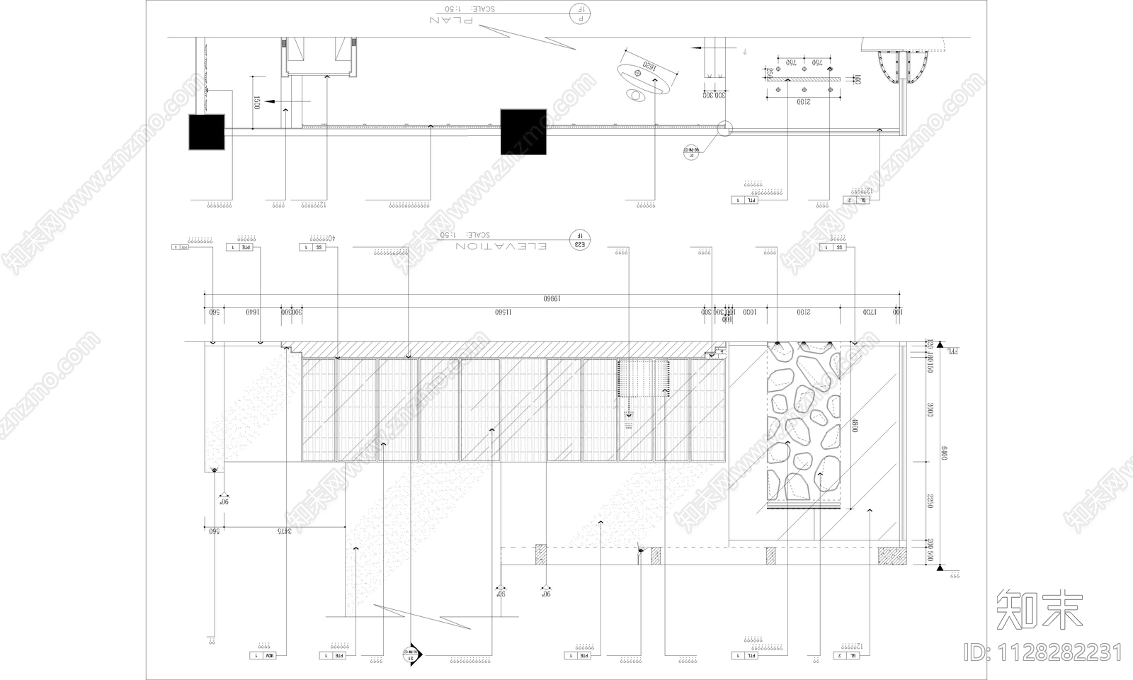 24套餐饮空间效果图cad施工图下载【ID:1128282231】