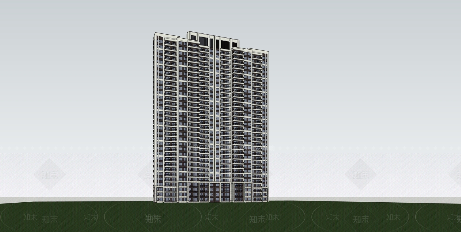 现代简约高层住宅SU模型下载【ID:1128284259】