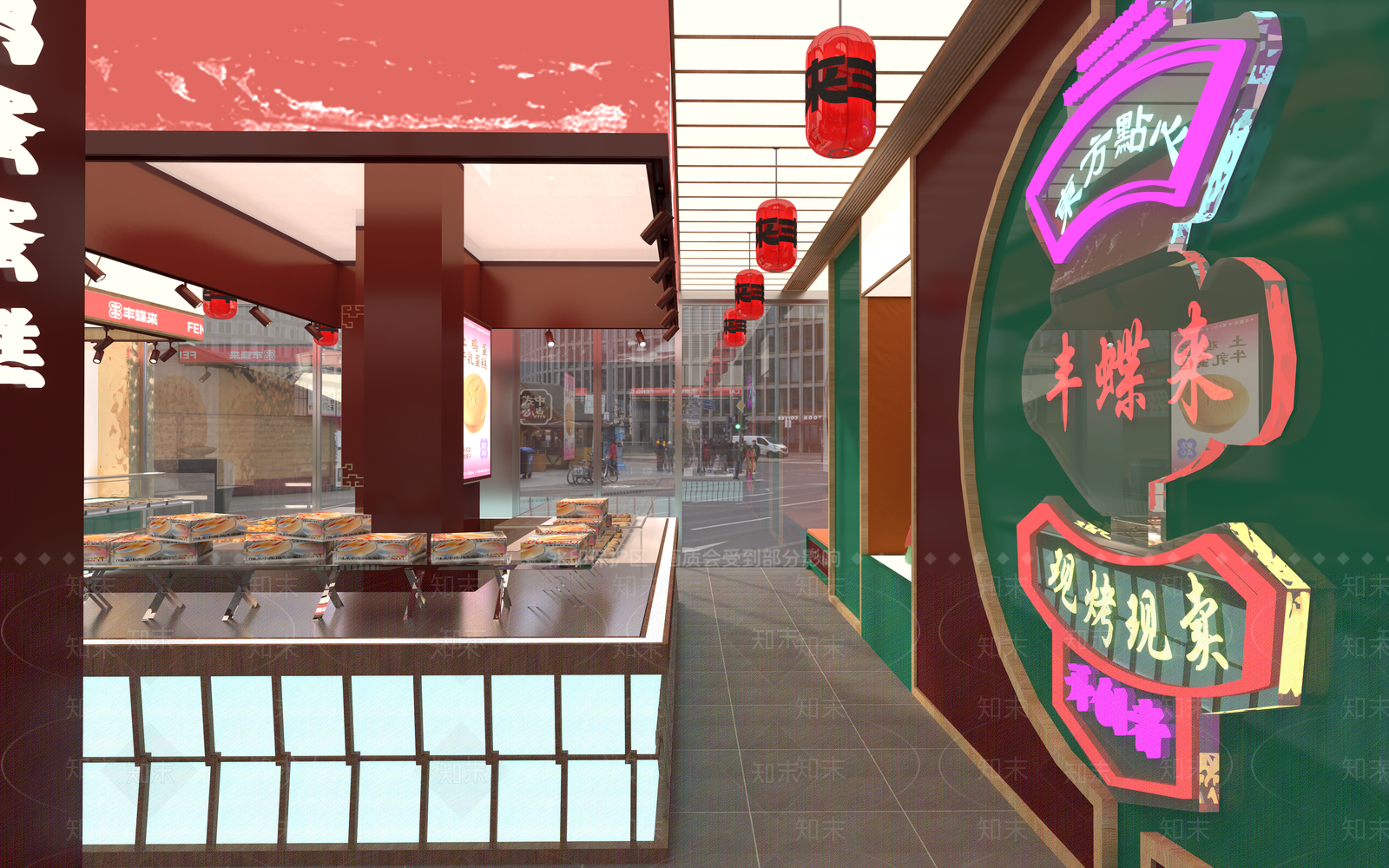 中式甜品面包店3D模型下载【ID:1128287634】