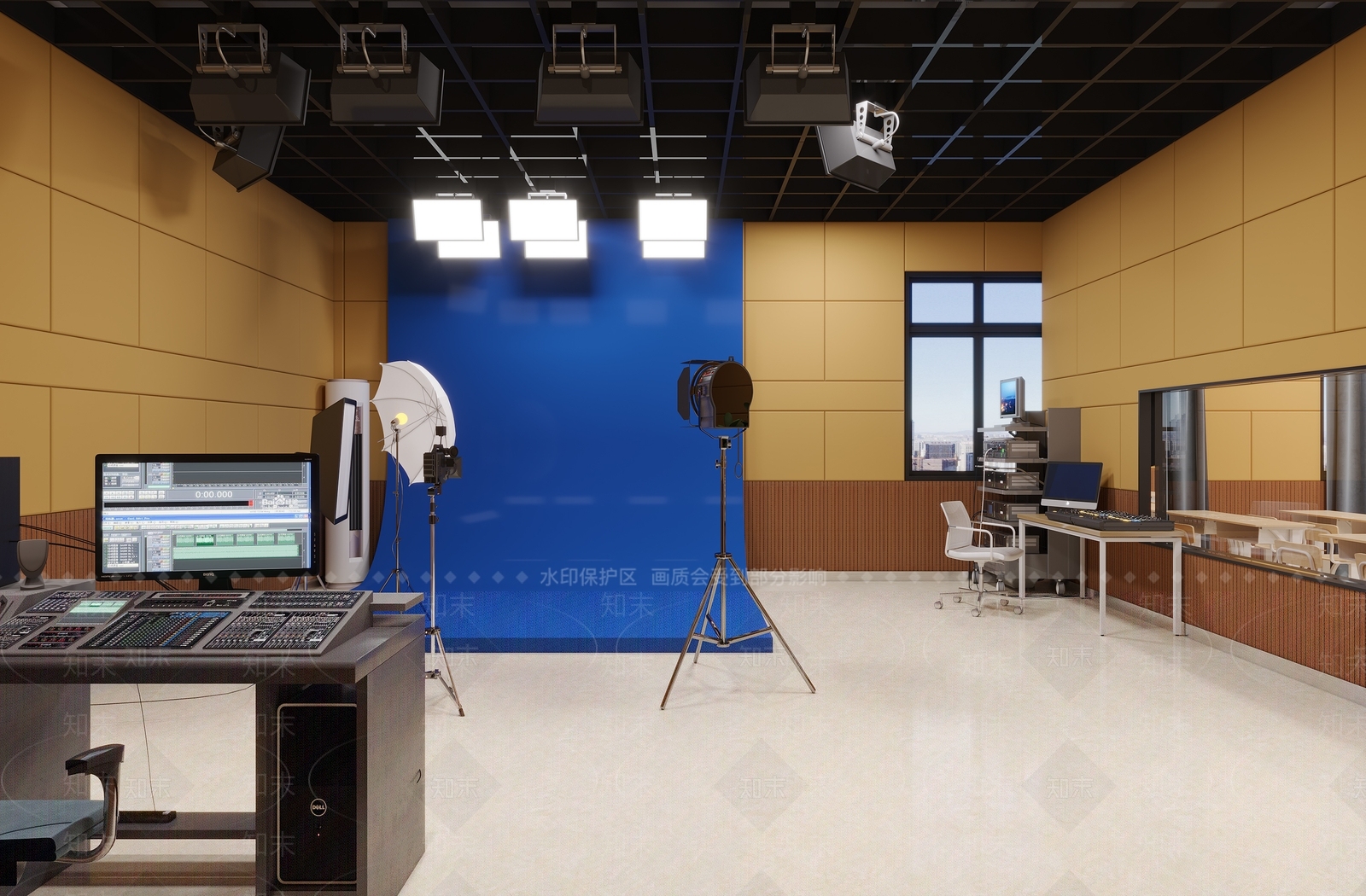 现代摄影棚3D模型下载【ID:1128290898】