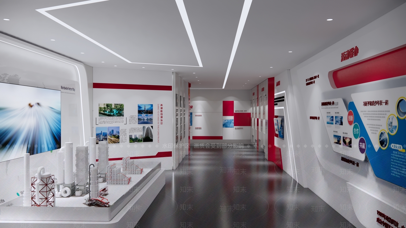 现代党建展厅SU模型下载【ID:1128291564】