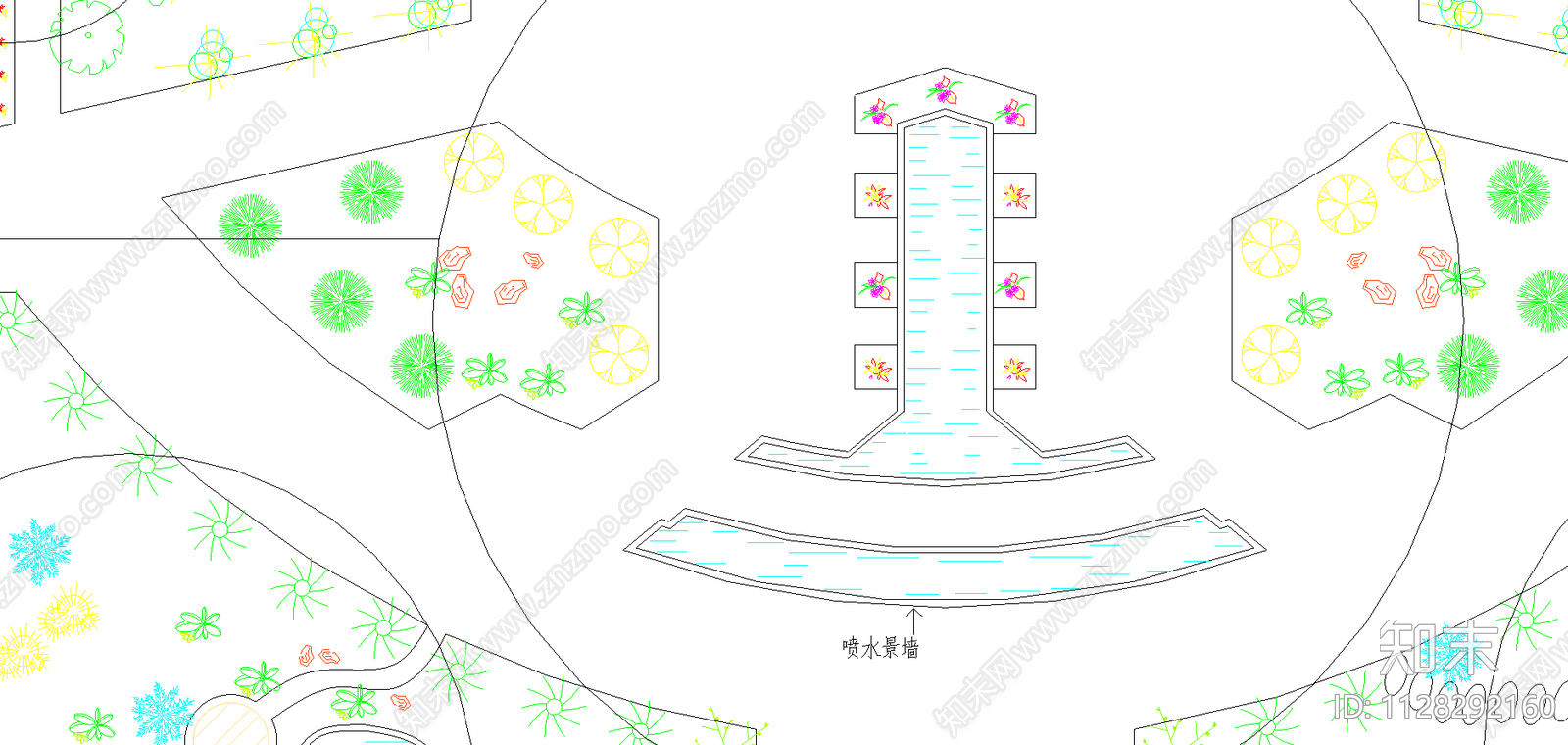 图书馆前广场绿化图纸cad施工图下载【ID:1128292160】