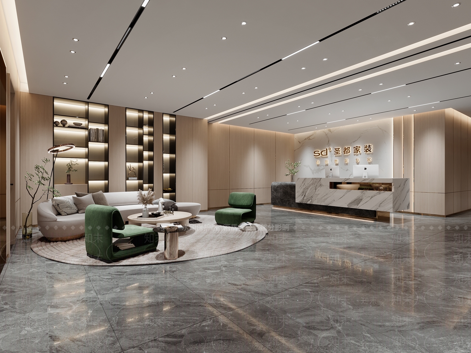 现代装修公司3D模型下载【ID:1128293128】