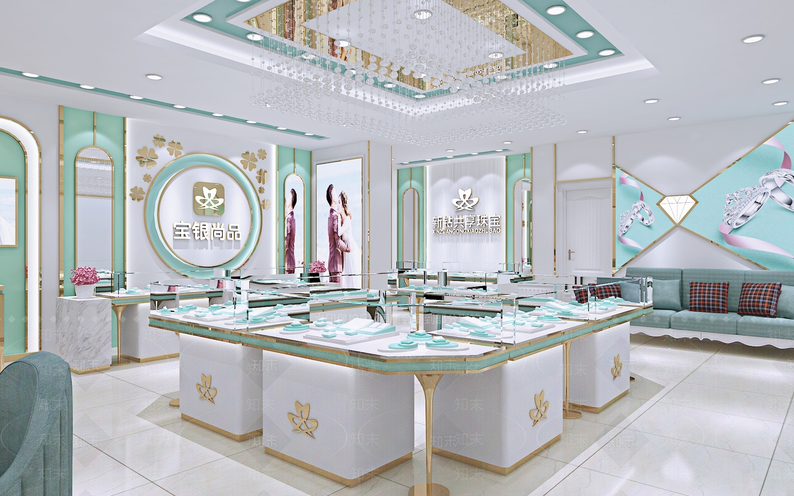 现代珠宝店3D模型下载【ID:1128293384】