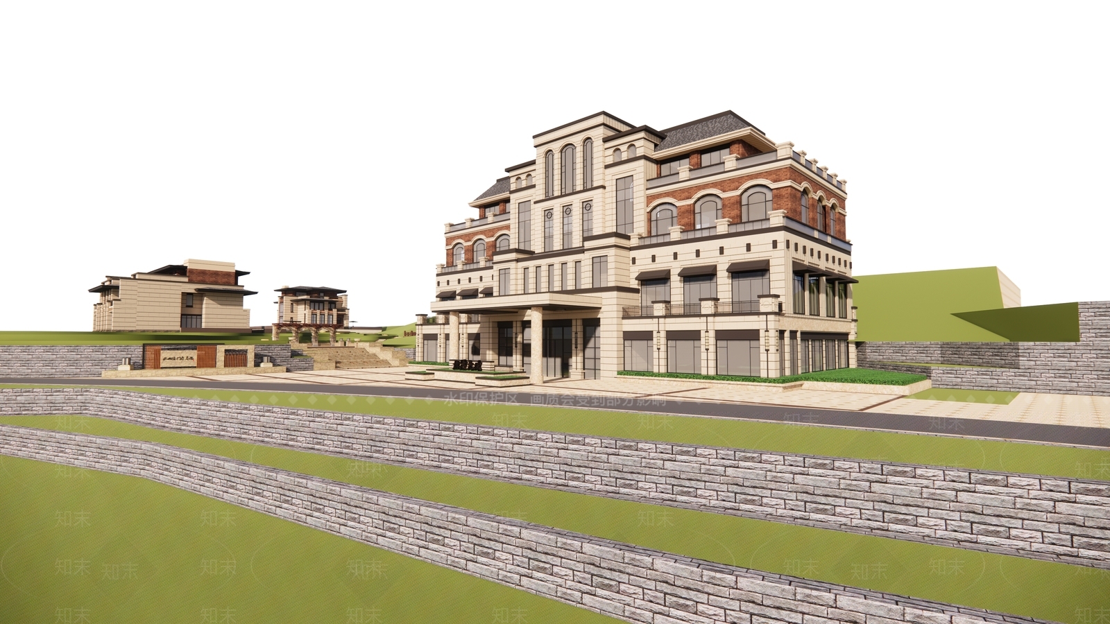 英伦风格多层洋房SU模型下载【ID:1128297523】