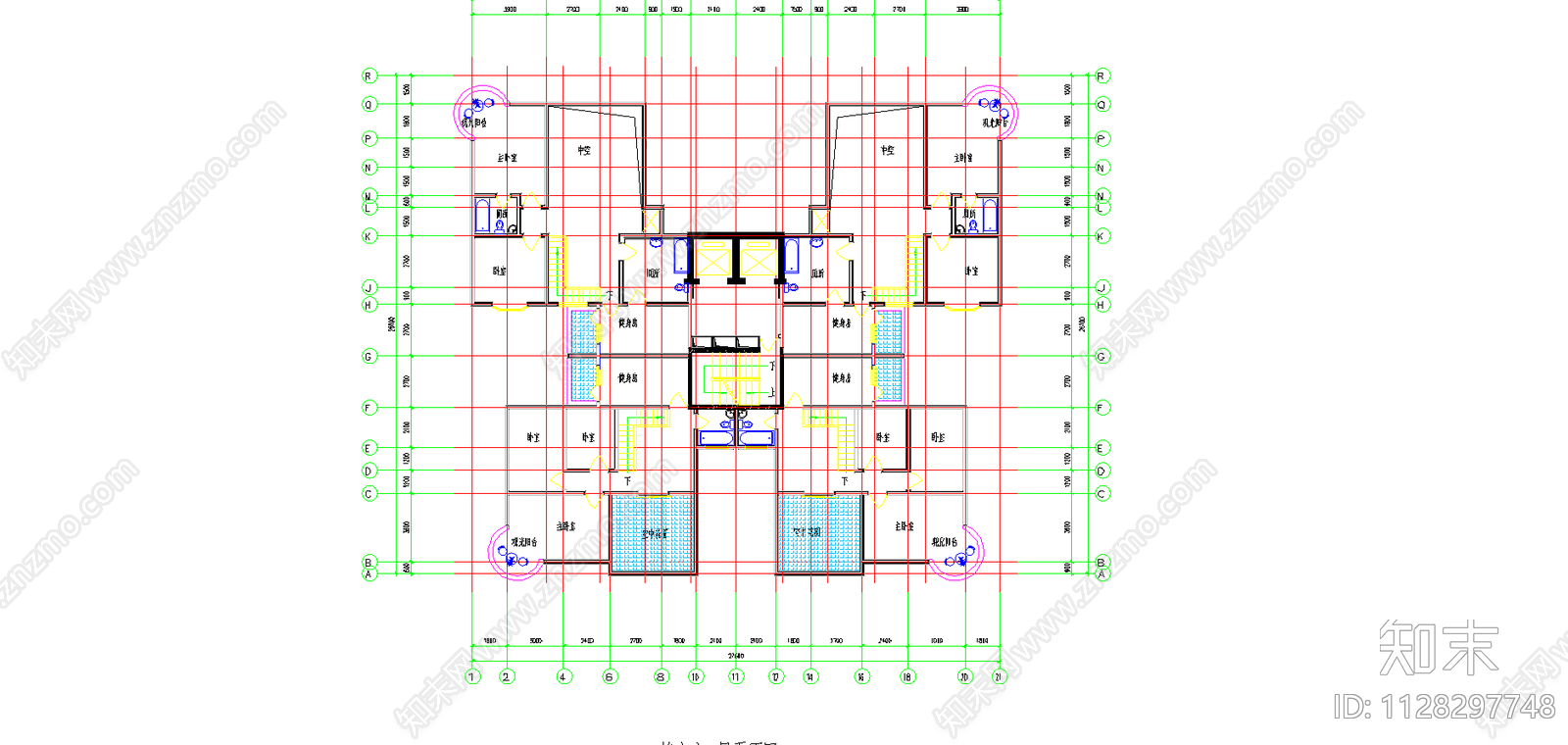 十八层电梯商住楼图纸施工图下载【ID:1128297748】