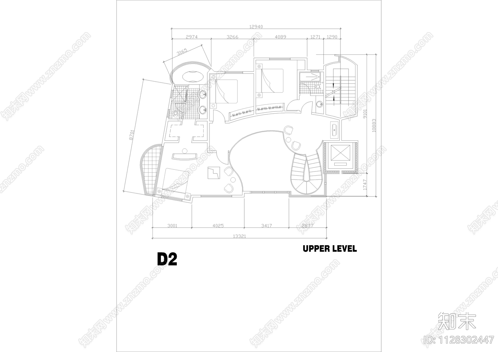 国外别墅规划设计图cad施工图下载【ID:1128302447】