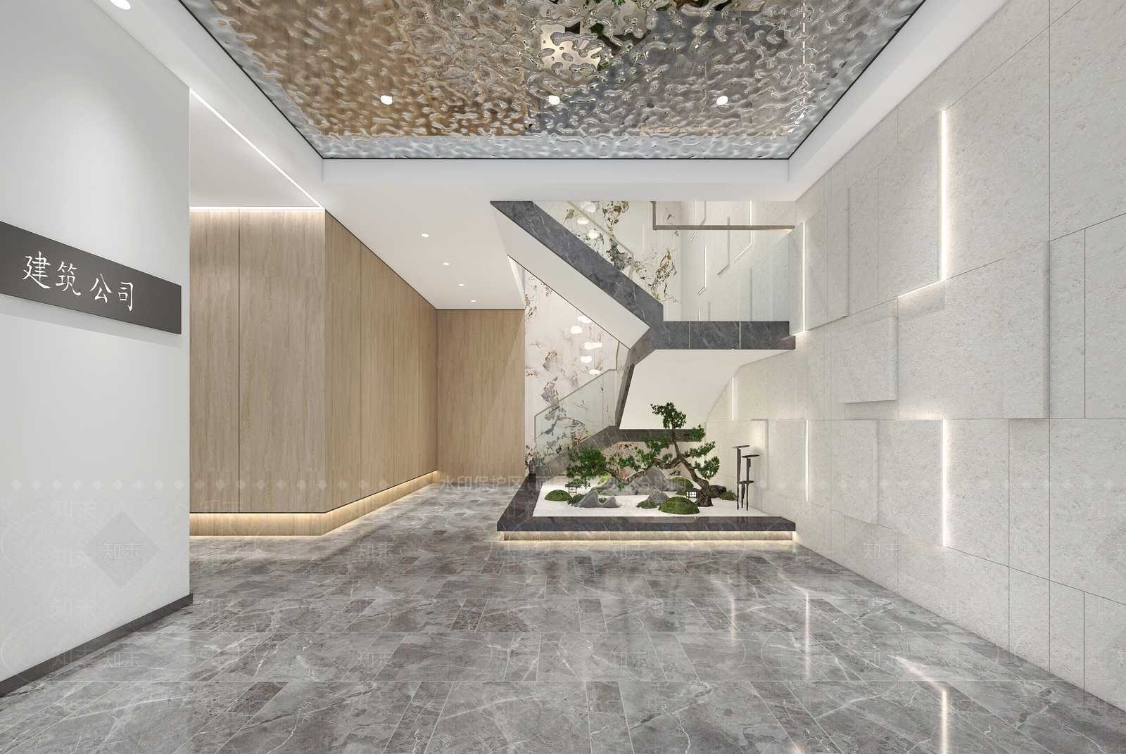 现代楼梯间3D模型下载【ID:1128303558】