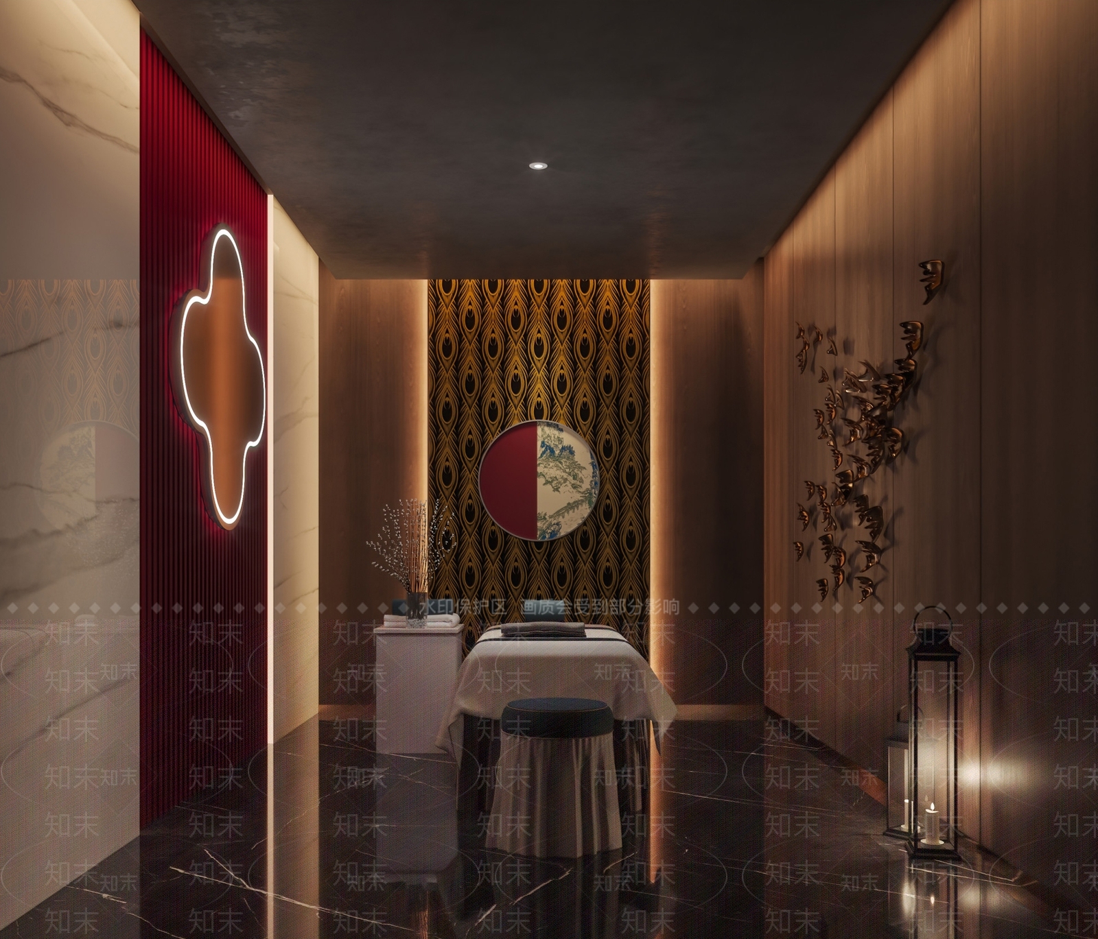 新中式美容SPA店包间3D模型下载【ID:1128336851】