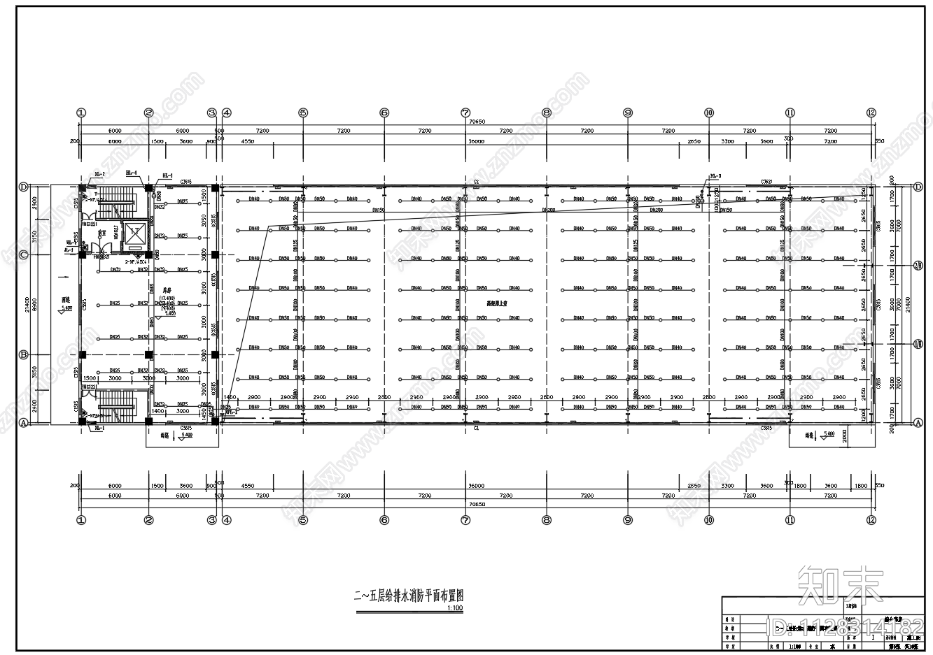 多层高架仓库库房给排水消防图cad施工图下载【ID:1128314182】
