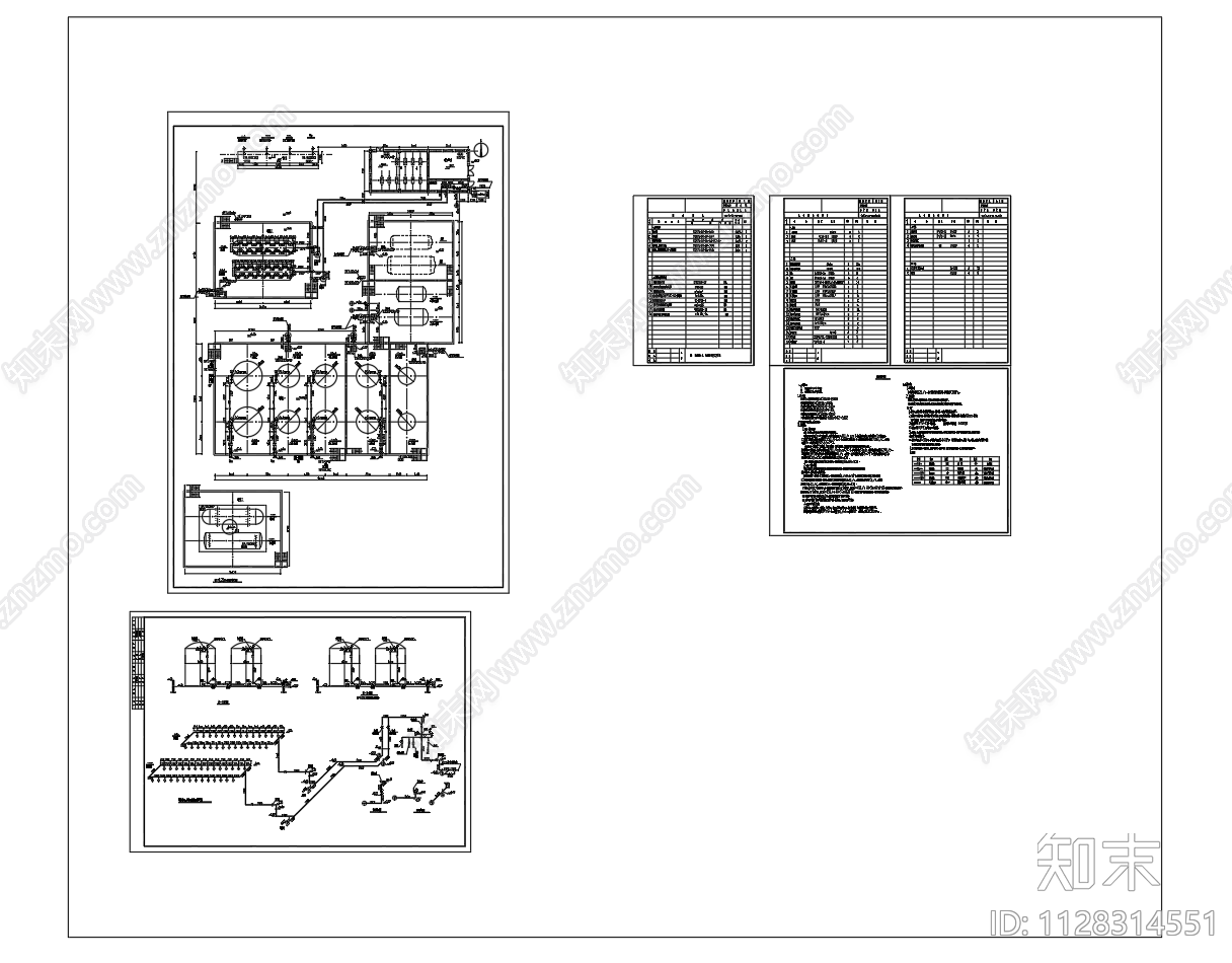 化工罐区消防喷淋管道系统图cad施工图下载【ID:1128314551】