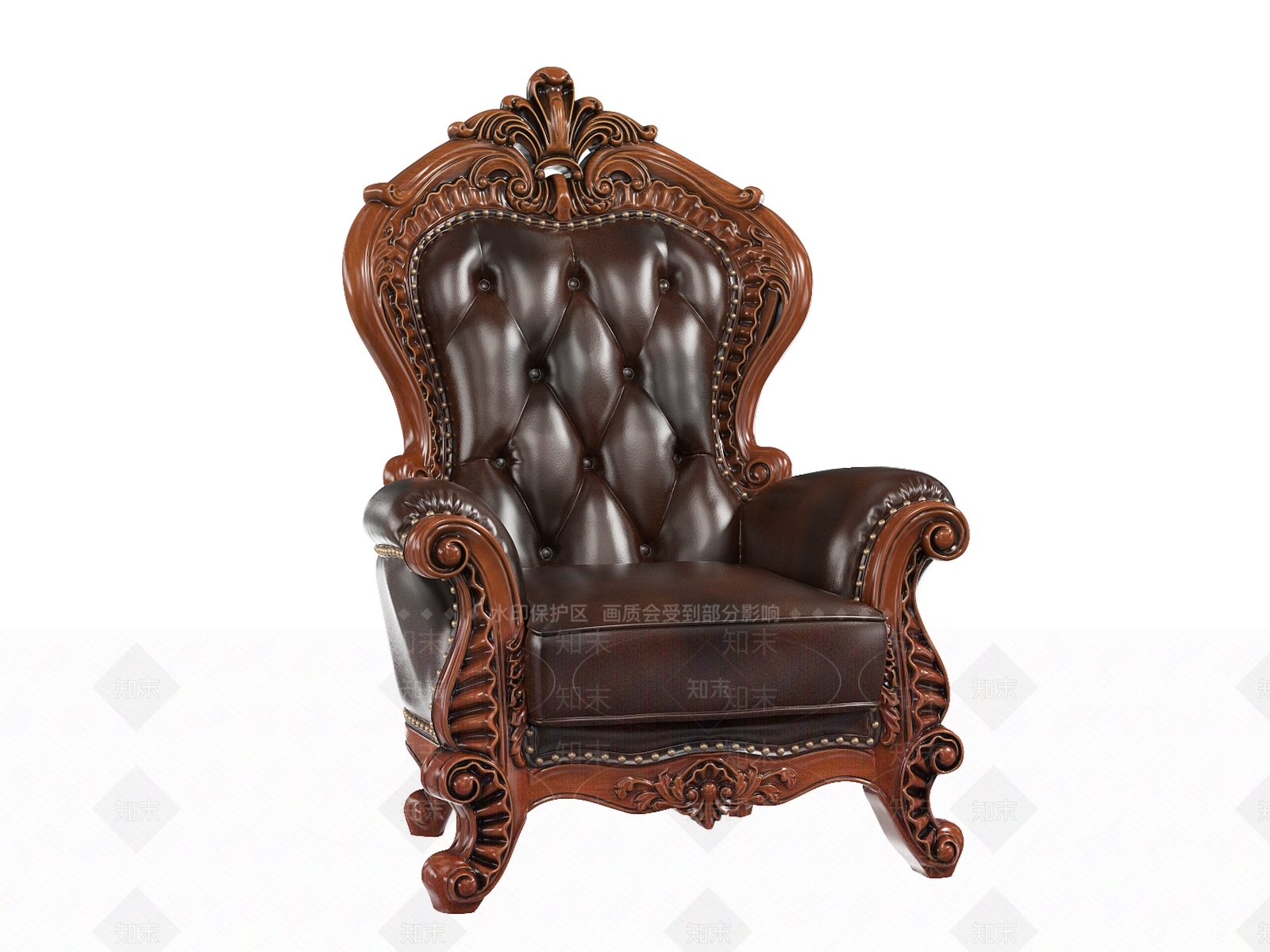 欧式古典单人沙发3D模型下载【ID:1128316775】