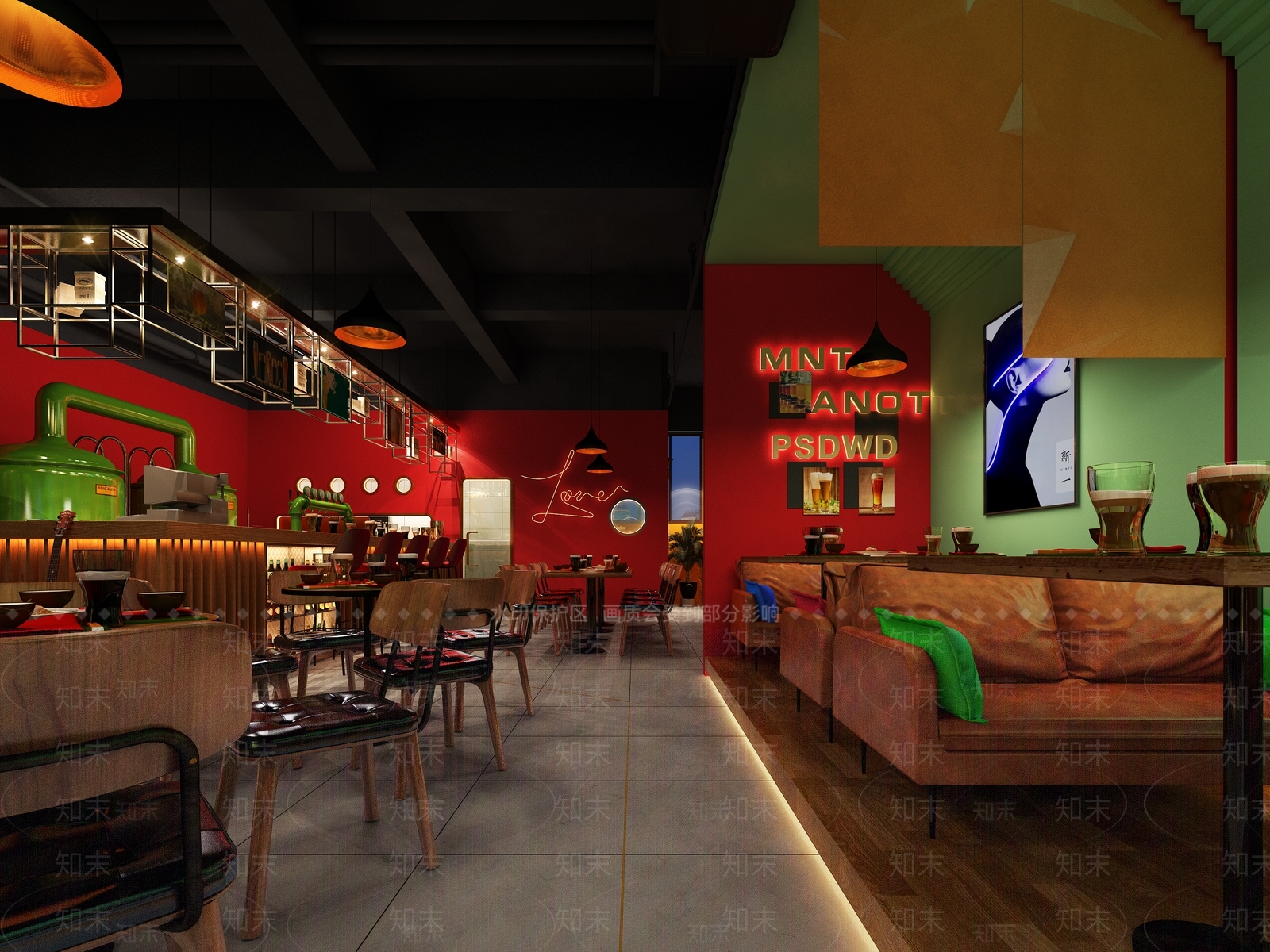 工业风酒吧3D模型下载【ID:1128320484】