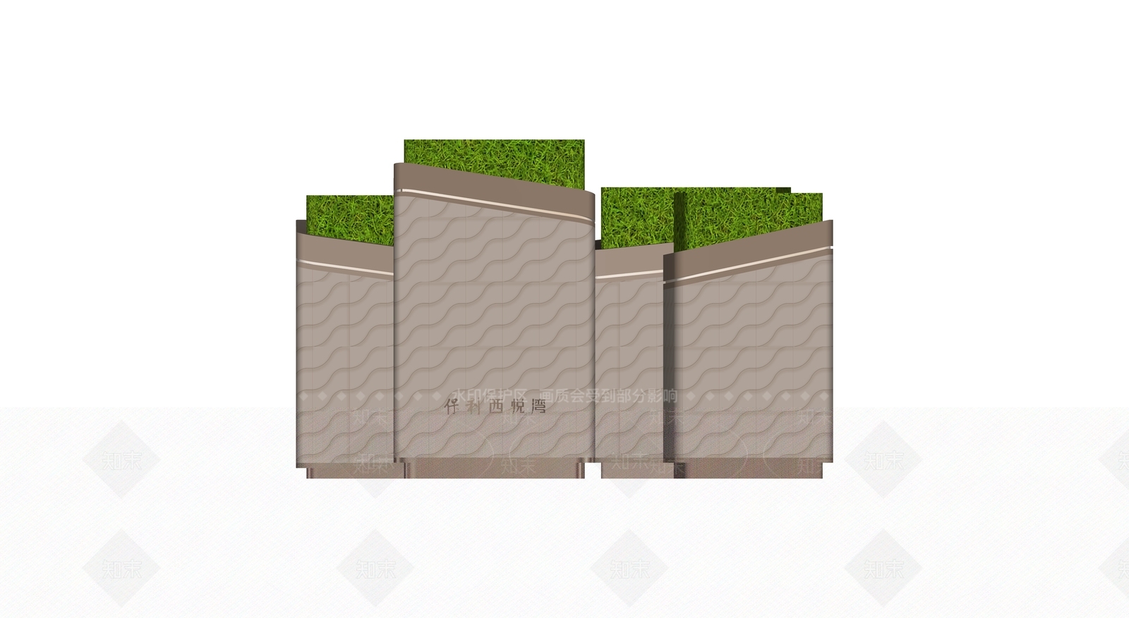 现代示范区花箱花钵SU模型下载【ID:1128326862】