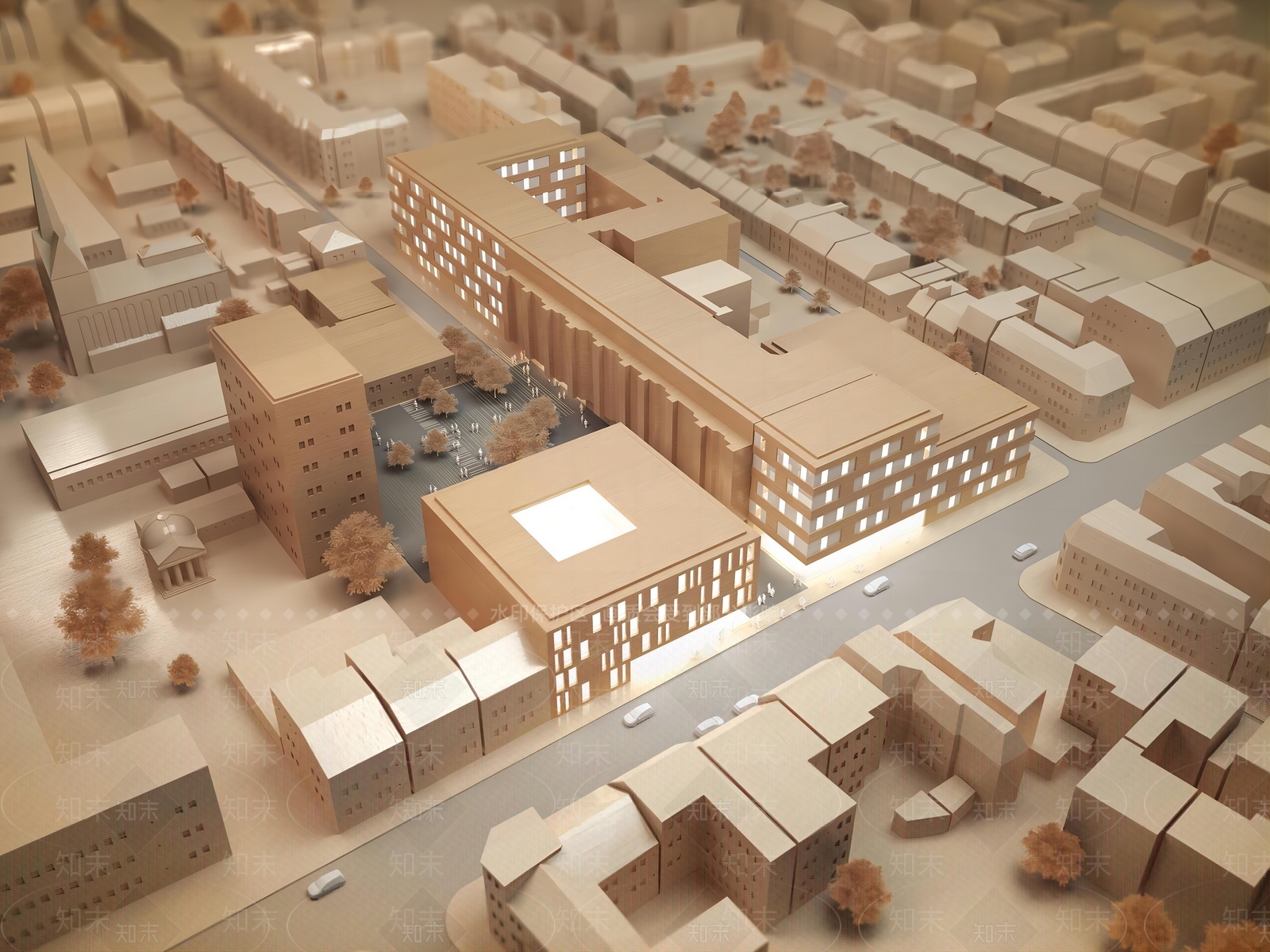 现代手工木制建筑模型SU模型下载【ID:1128328250】