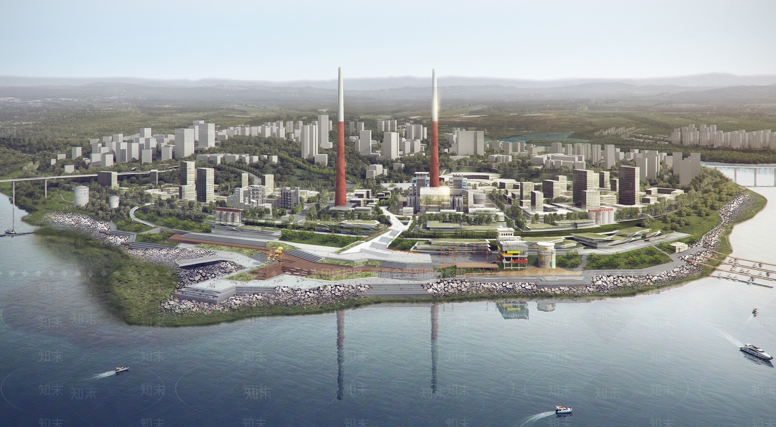 现代滨水景观规划SU模型下载【ID:1128329286】