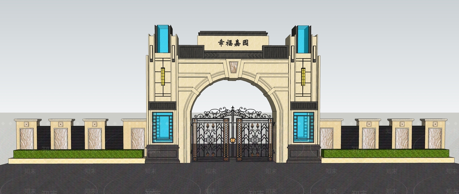 欧式大门SU模型下载【ID:1128340539】
