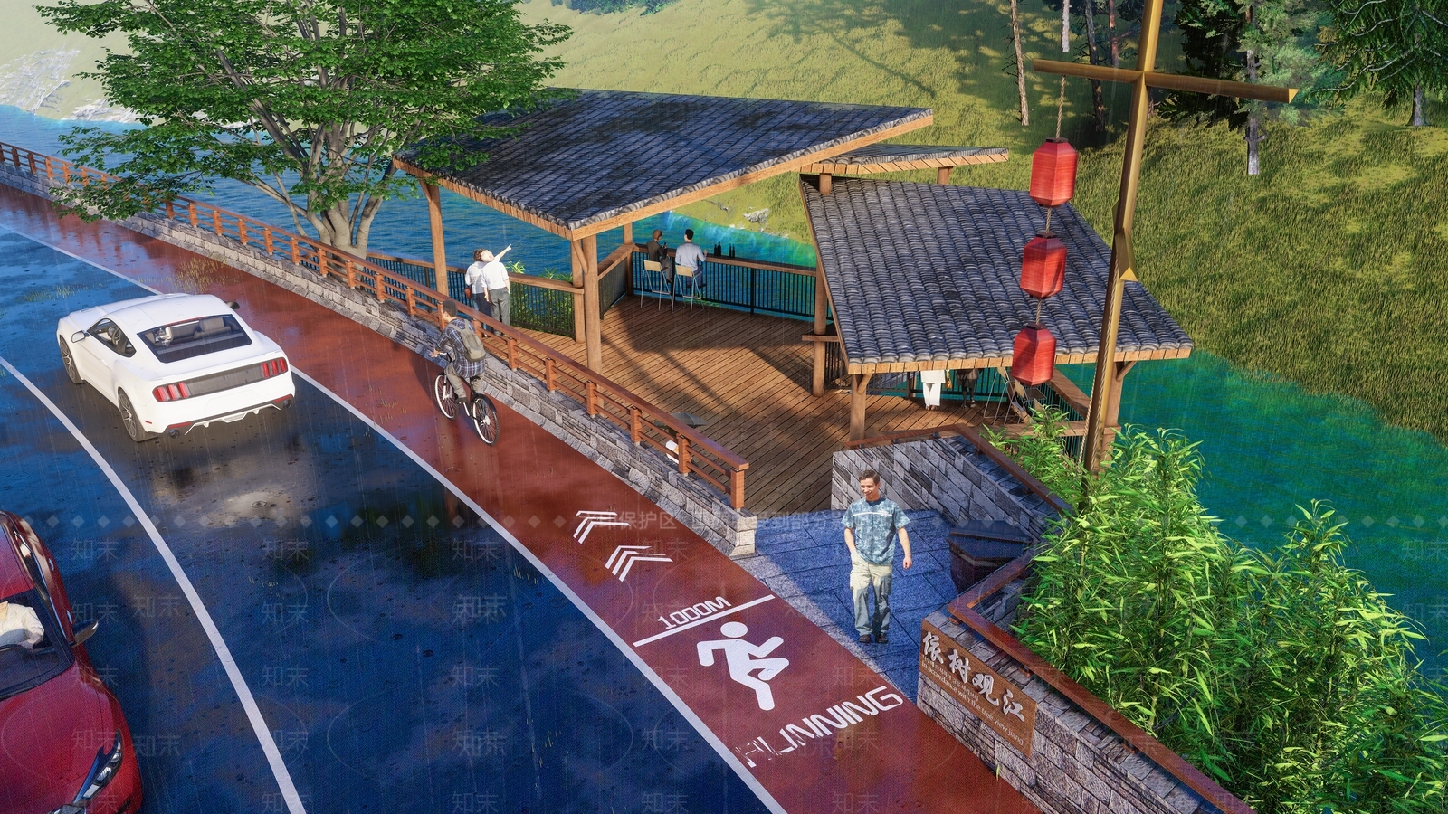 新中式景观亭SU模型下载【ID:1128345411】