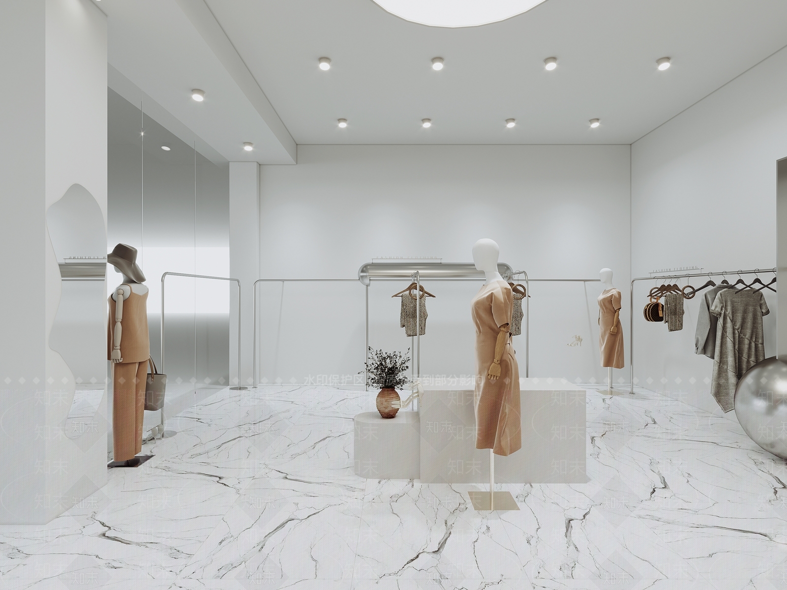 现代服装箱包店SU模型下载【ID:1128367405】