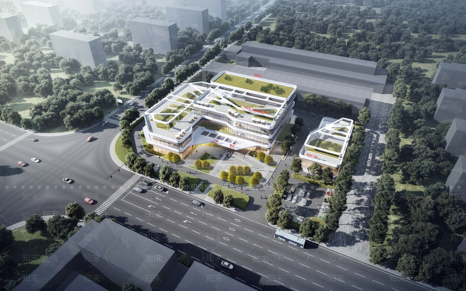 现代医院建筑SU模型下载【ID:1128367721】